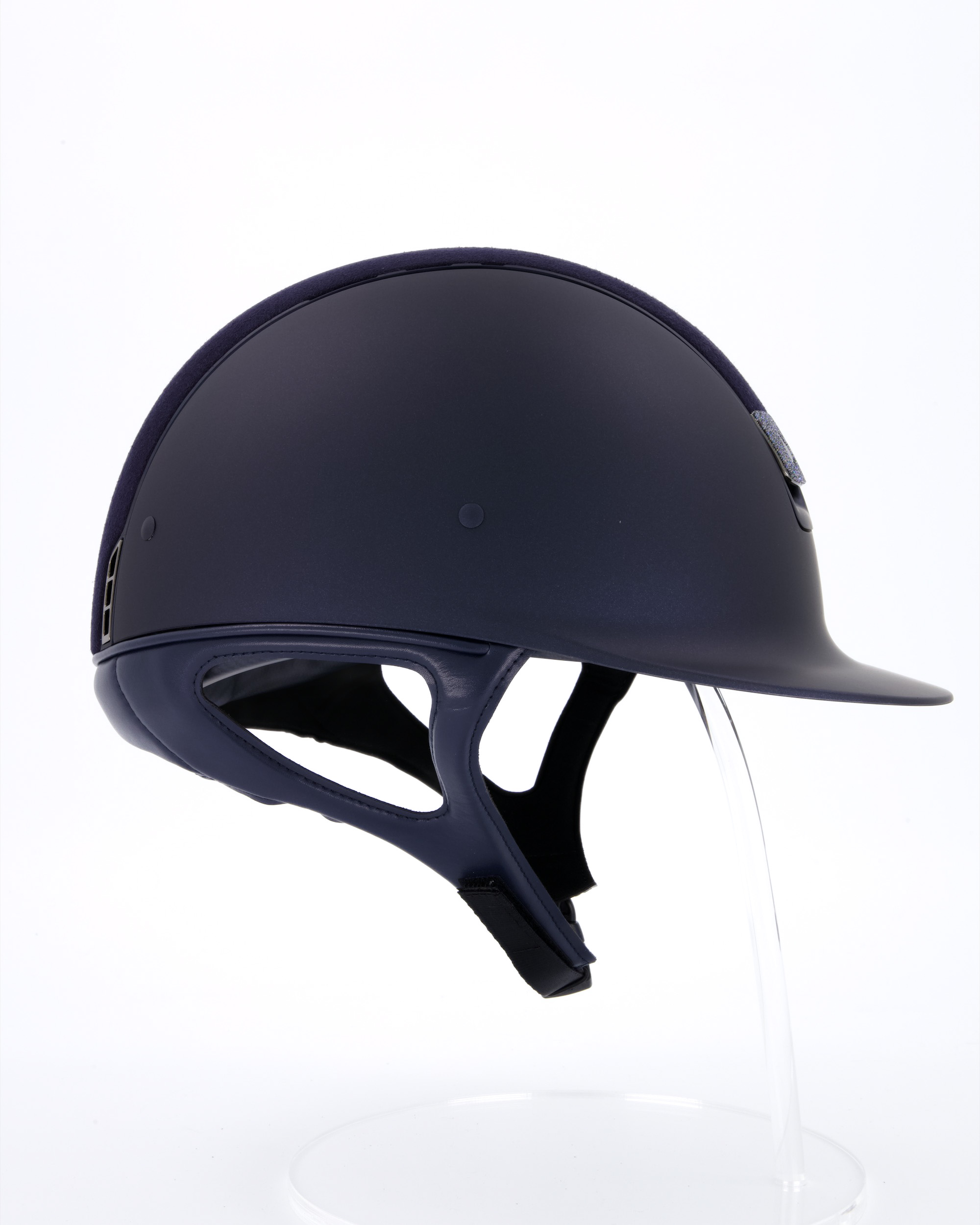 Riding helmet Shadowmatt Alcantara Crystal Fabric Paradise Shine in blue