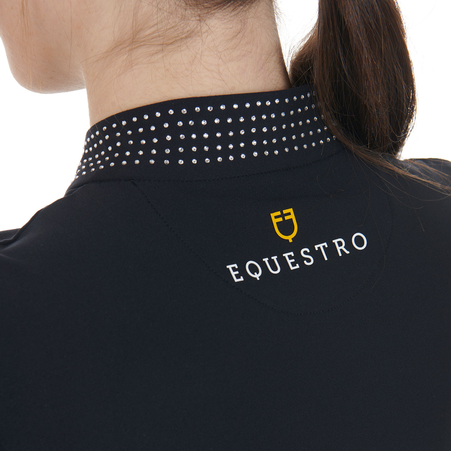 Technisches Trainings-Poloshirt mit Strass