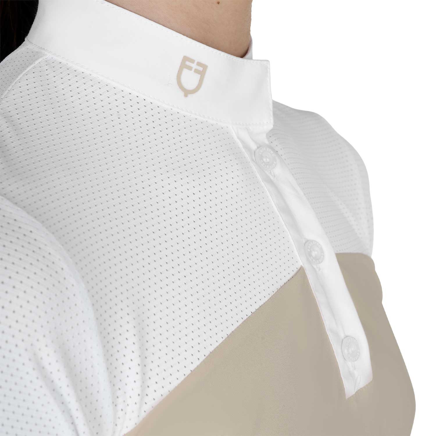 Mädchen-Turnierpolo Slim Fit mit perforiertem Stoff