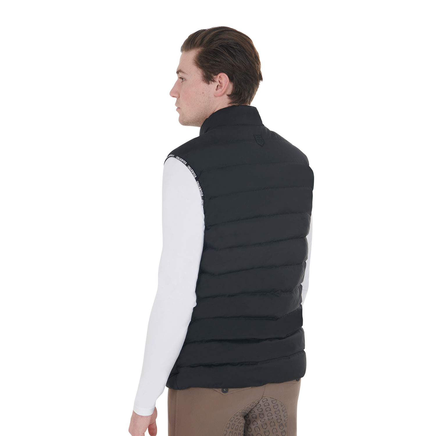 Herrenweste aus Stretchmaterial mit Silikon-Patch