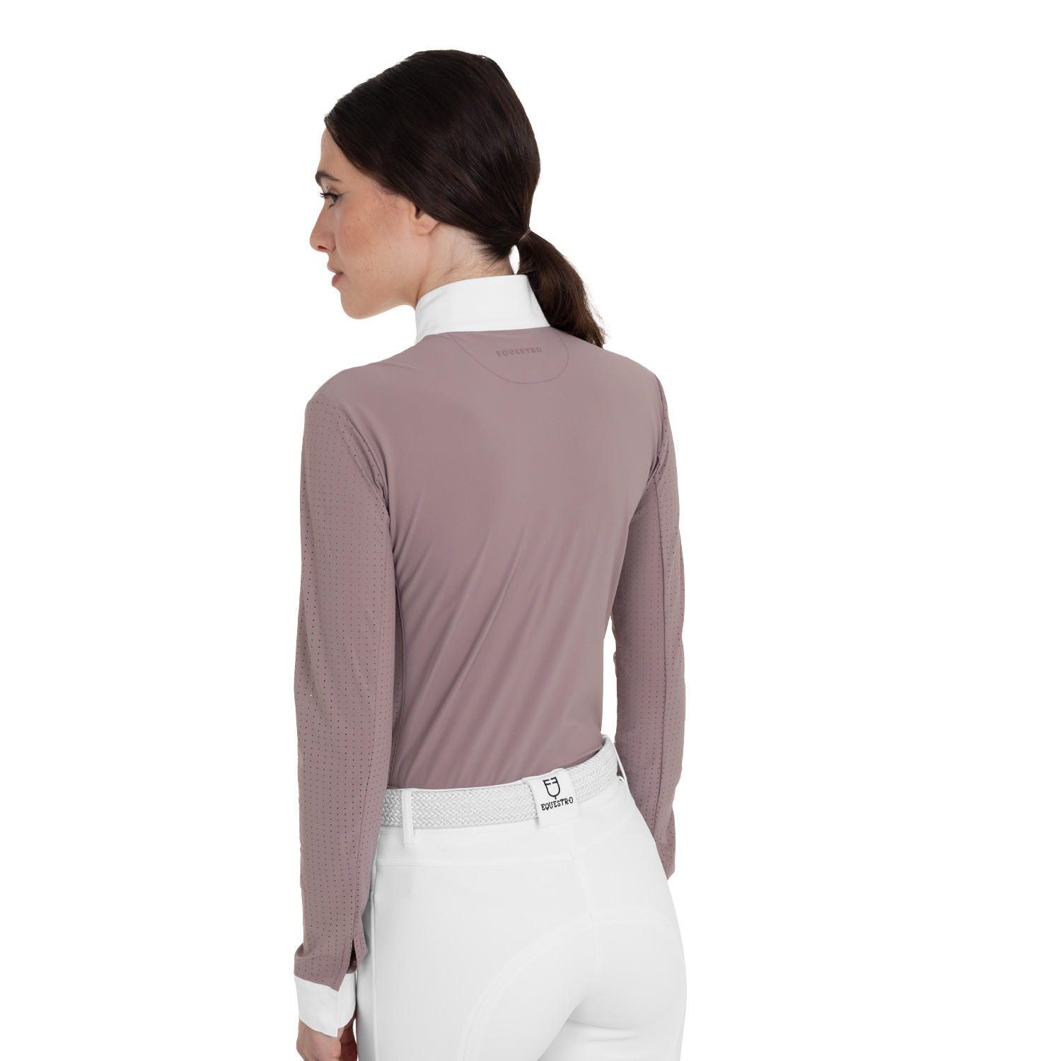 Perforiertes langärmliges Damen-Turnierpolo