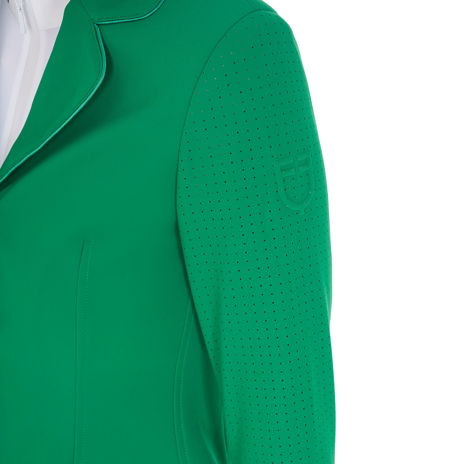 Damen-Turnierjacke mit drei Knöpfen aus perforiertem Stoff