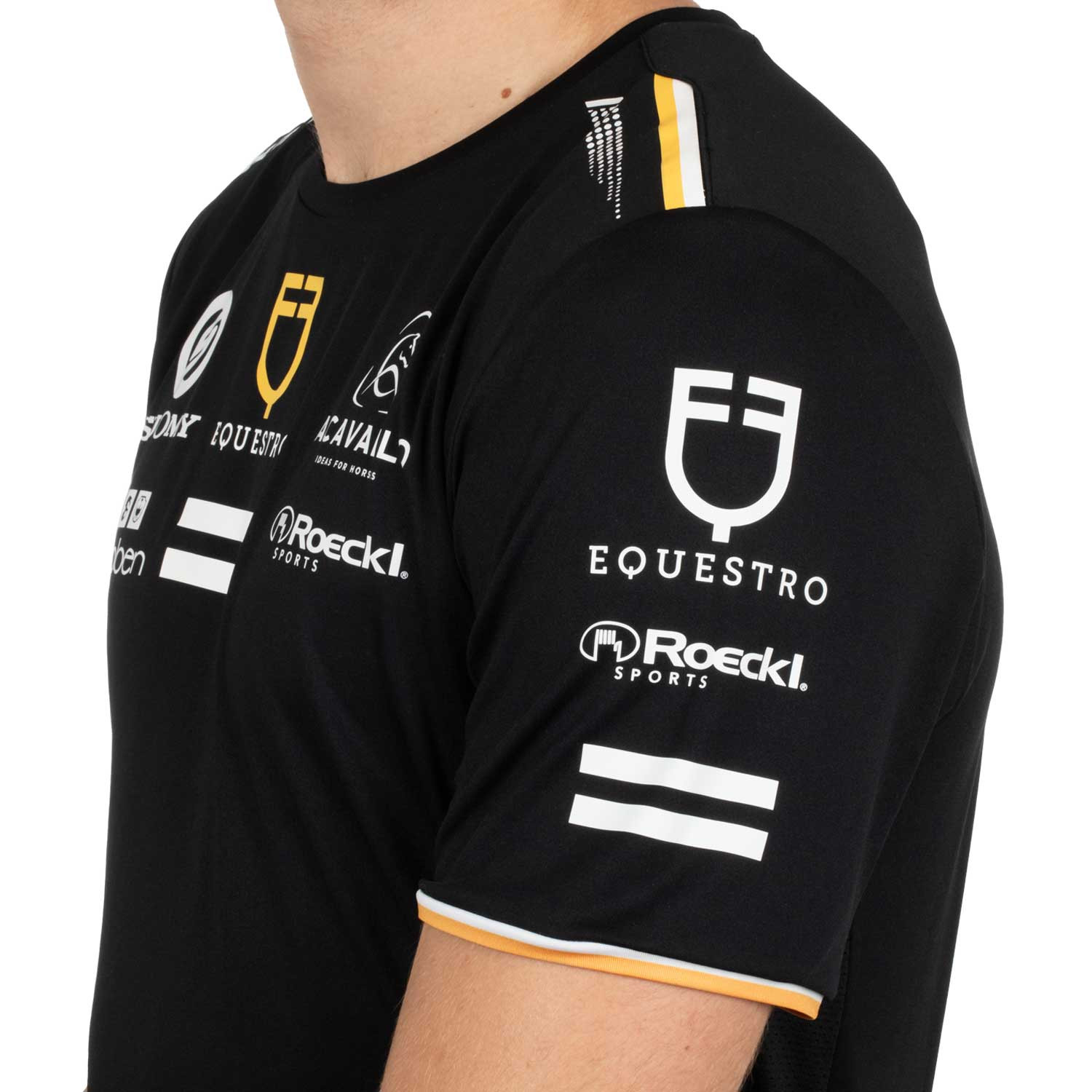 Herren-T-Shirt aus technischem Gewebe mit Multi-Logo