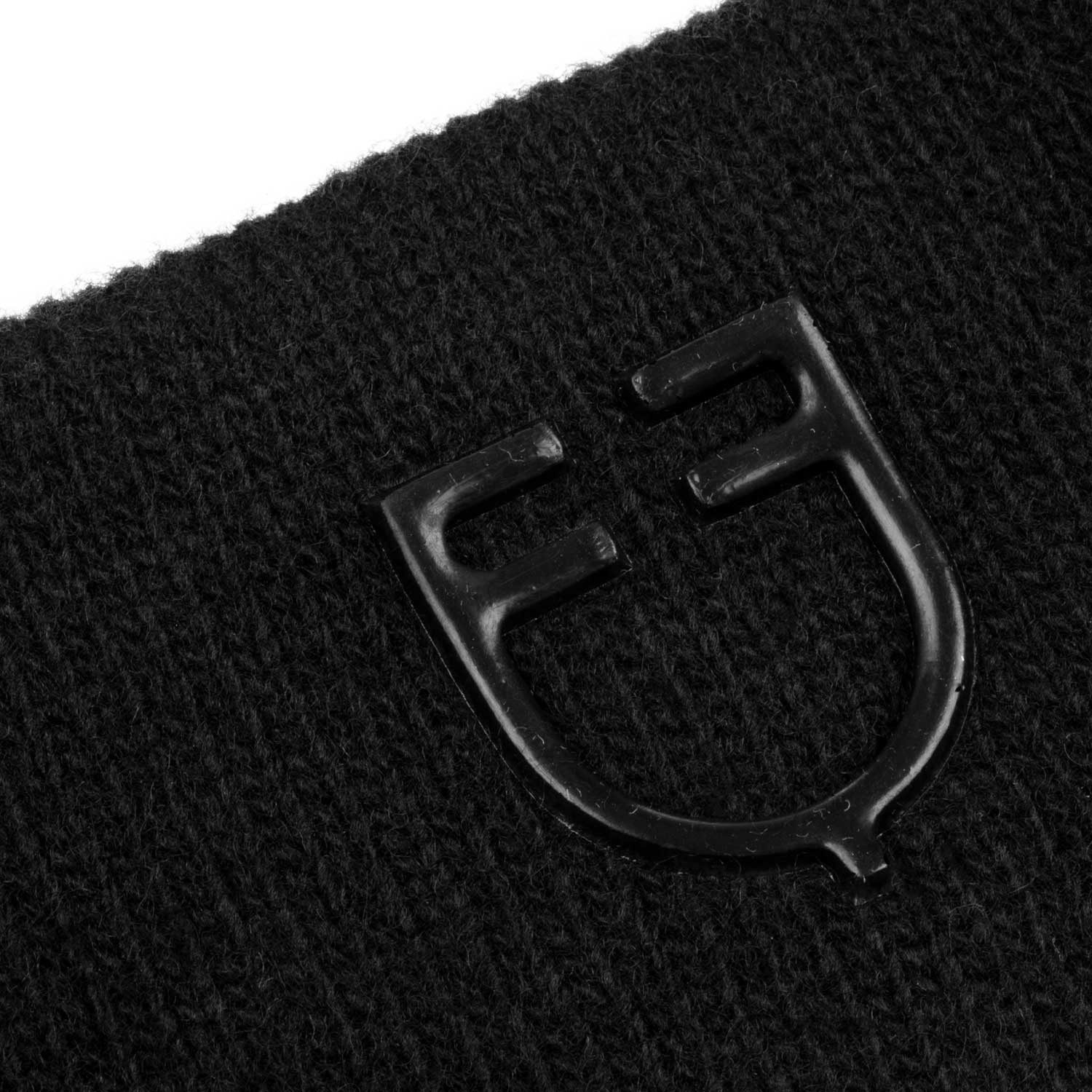 Geripptes Woll-Stirnband mit Ohrenwärmer und Logo, Unisex