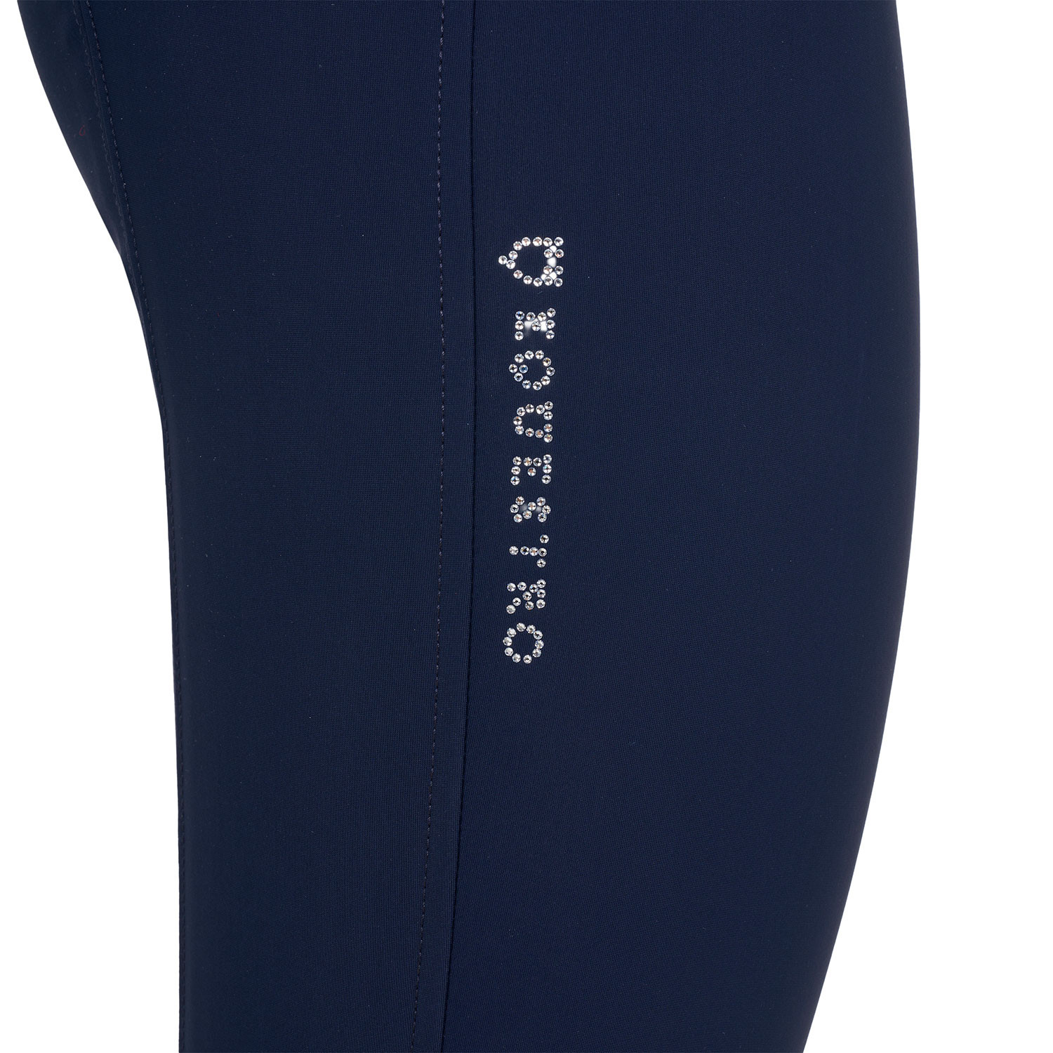 Dames rijbroek met hoge taille en strasslogo