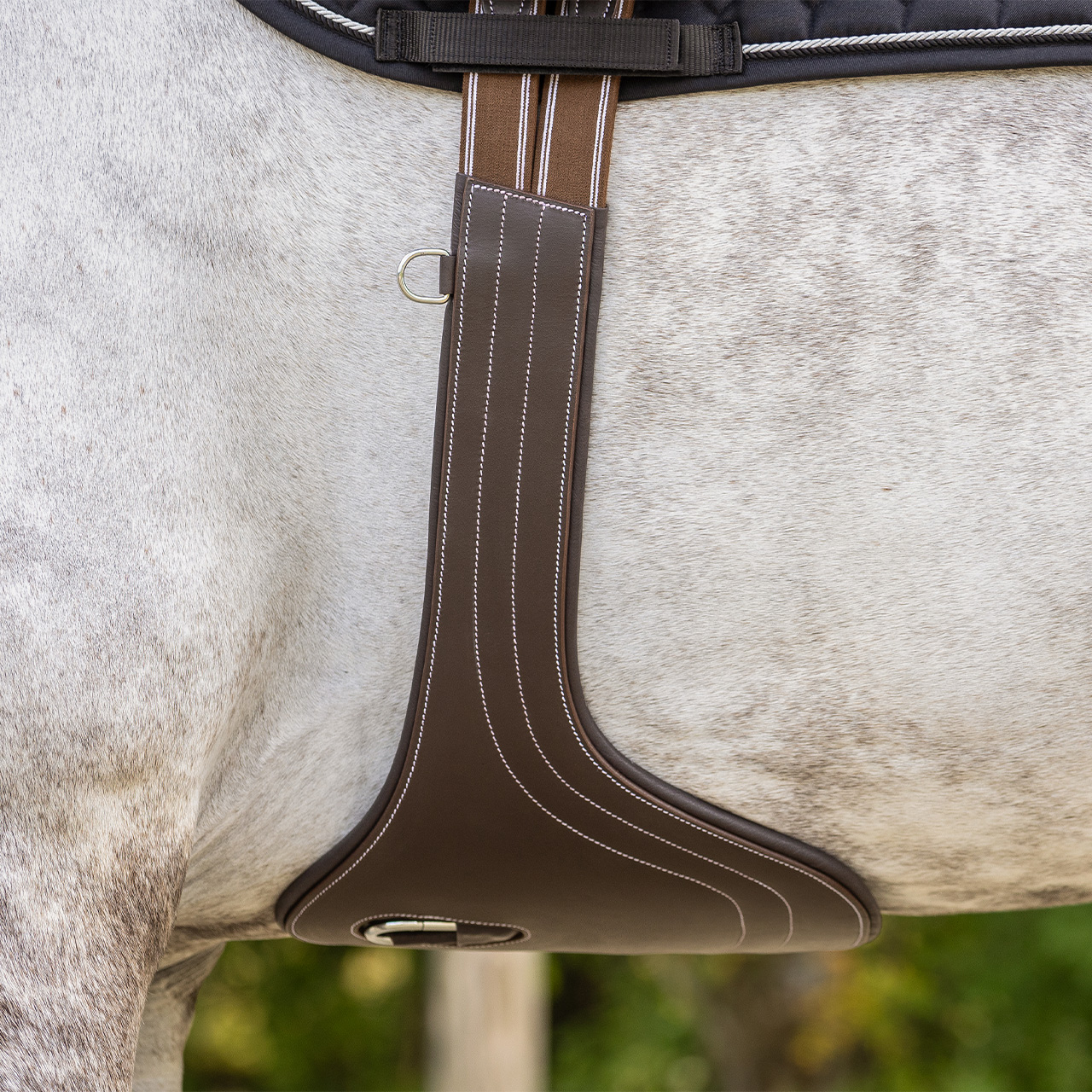 Studded protective belt with luxury stitching