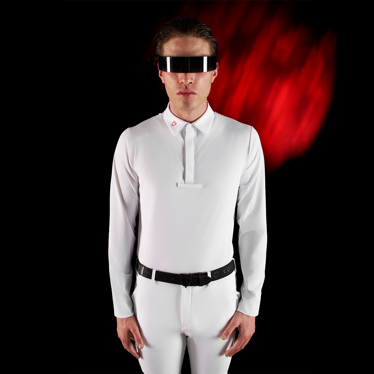 Ridertechnology Herren-Turnierpolo Langarm mit Knöpfen