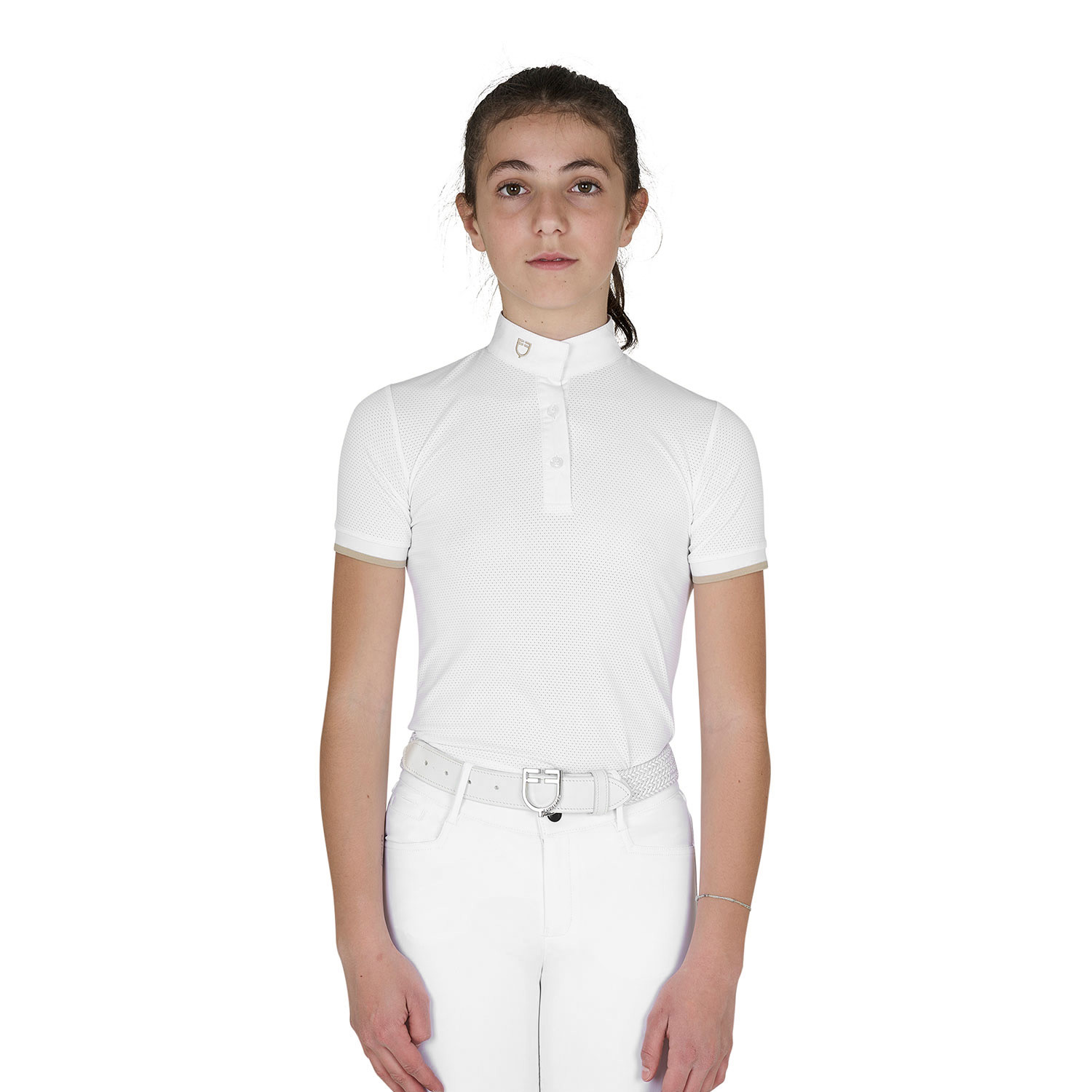 Mädchen-Turnierpolo Slim Fit atmungsaktiv