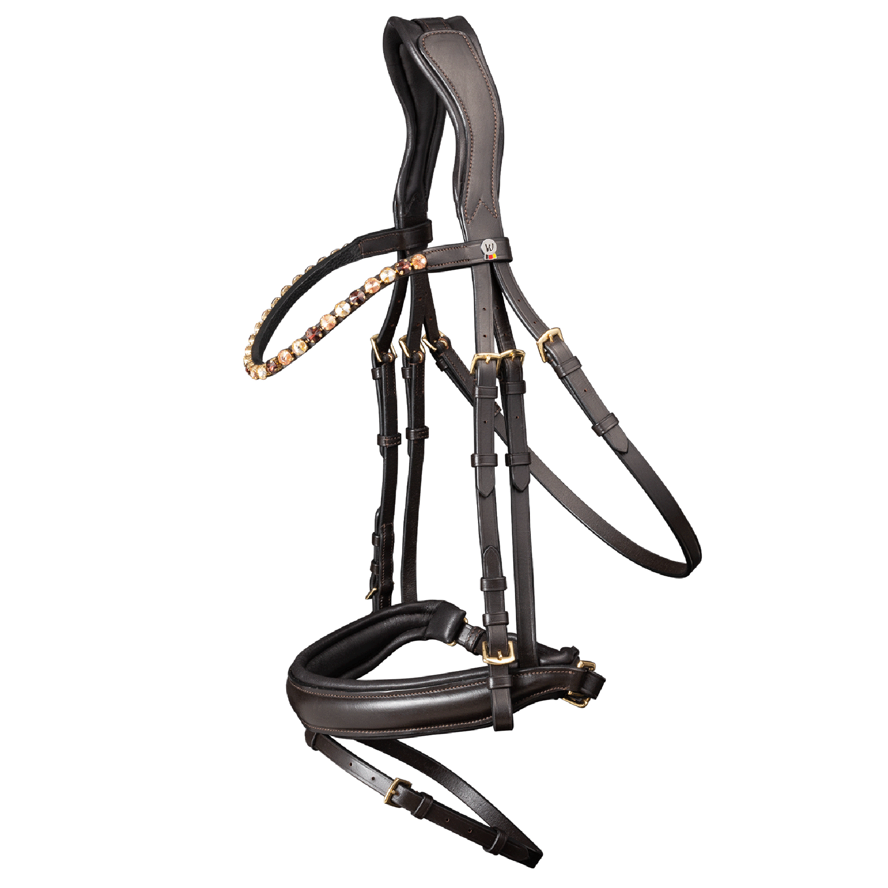 Snaffle bridle X-Line Goldheart, swedish comb.