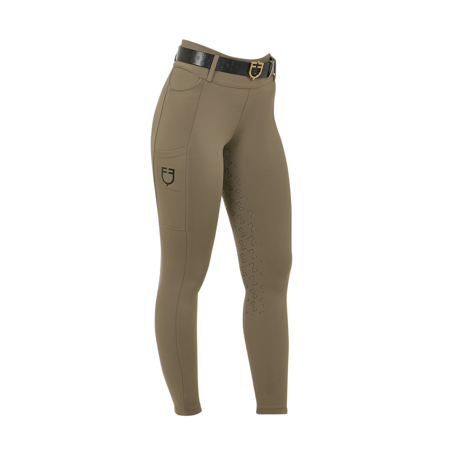 Damen-Leggings mit hohem Bund und Gürtelschlaufen
