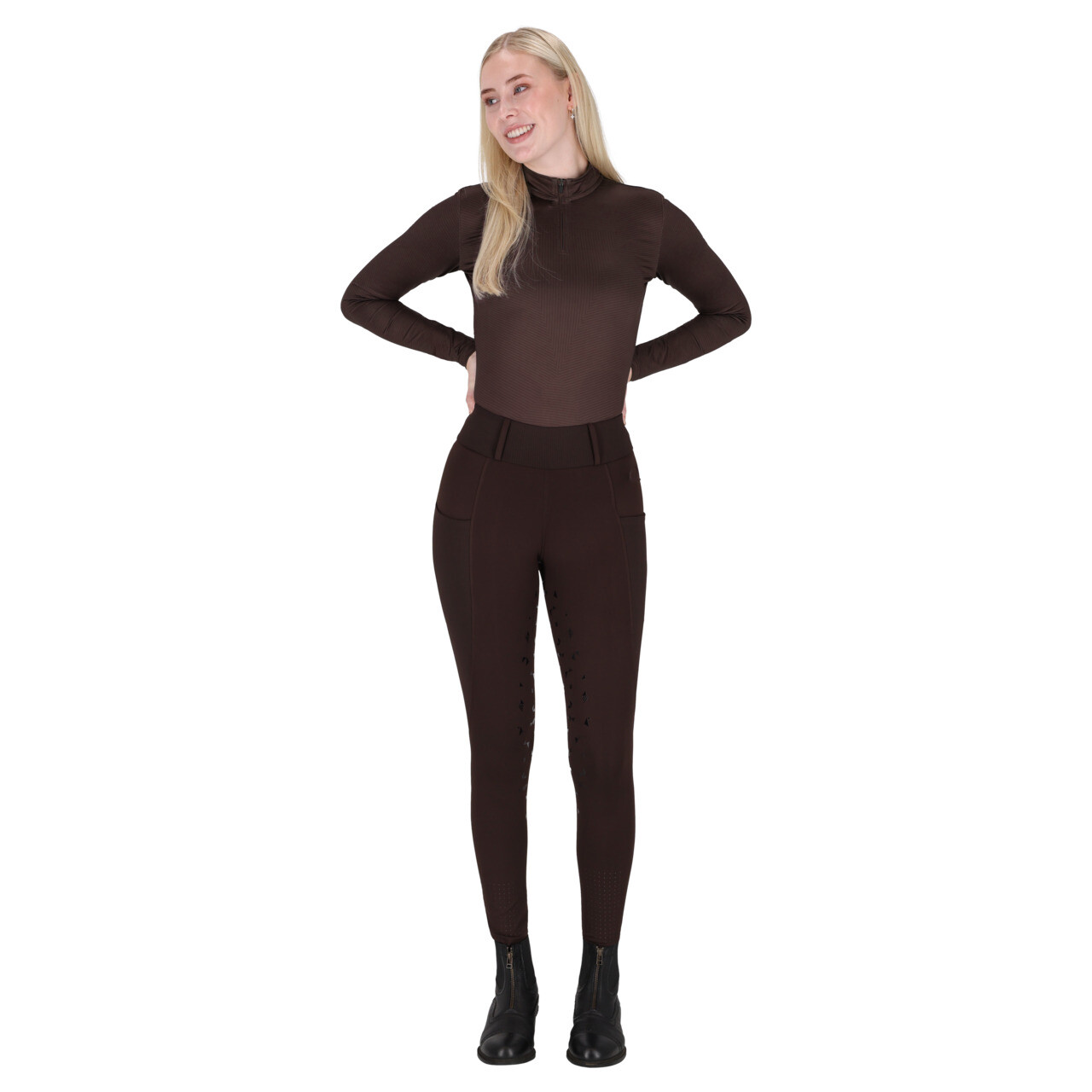 Reitleggings Avenna Vollgrip in cognac