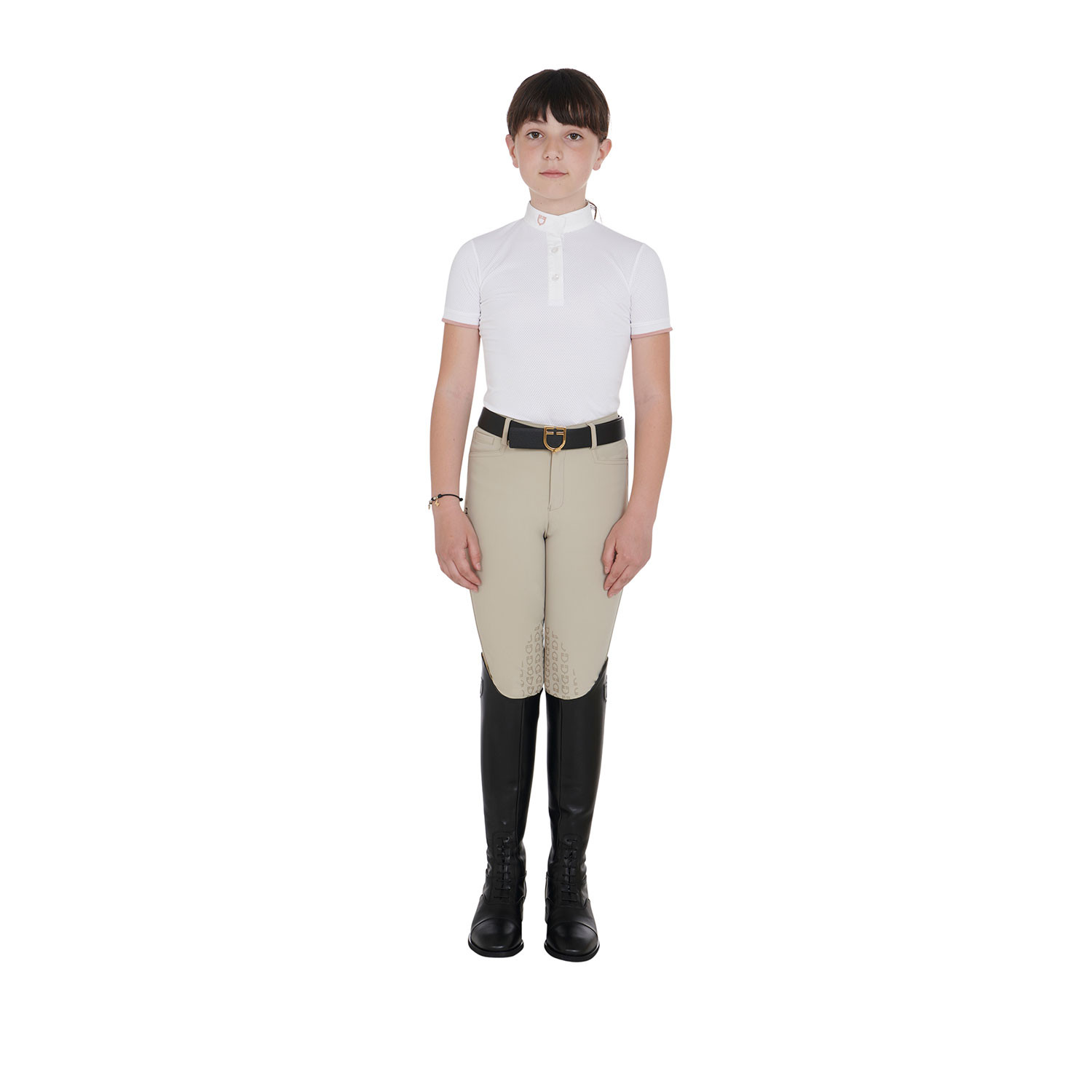 Mädchen-Turnierpolo Slim Fit atmungsaktiv