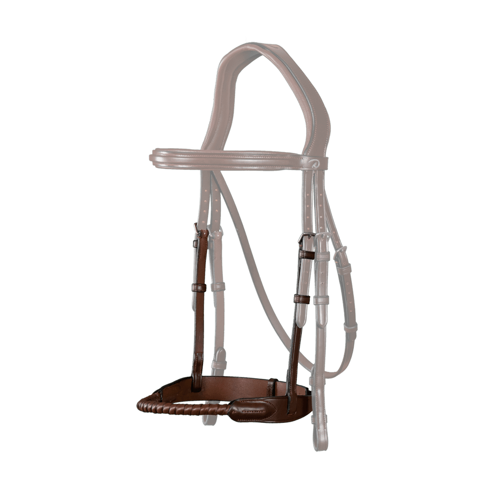 Stricknasenriemen in Leder eingefasst