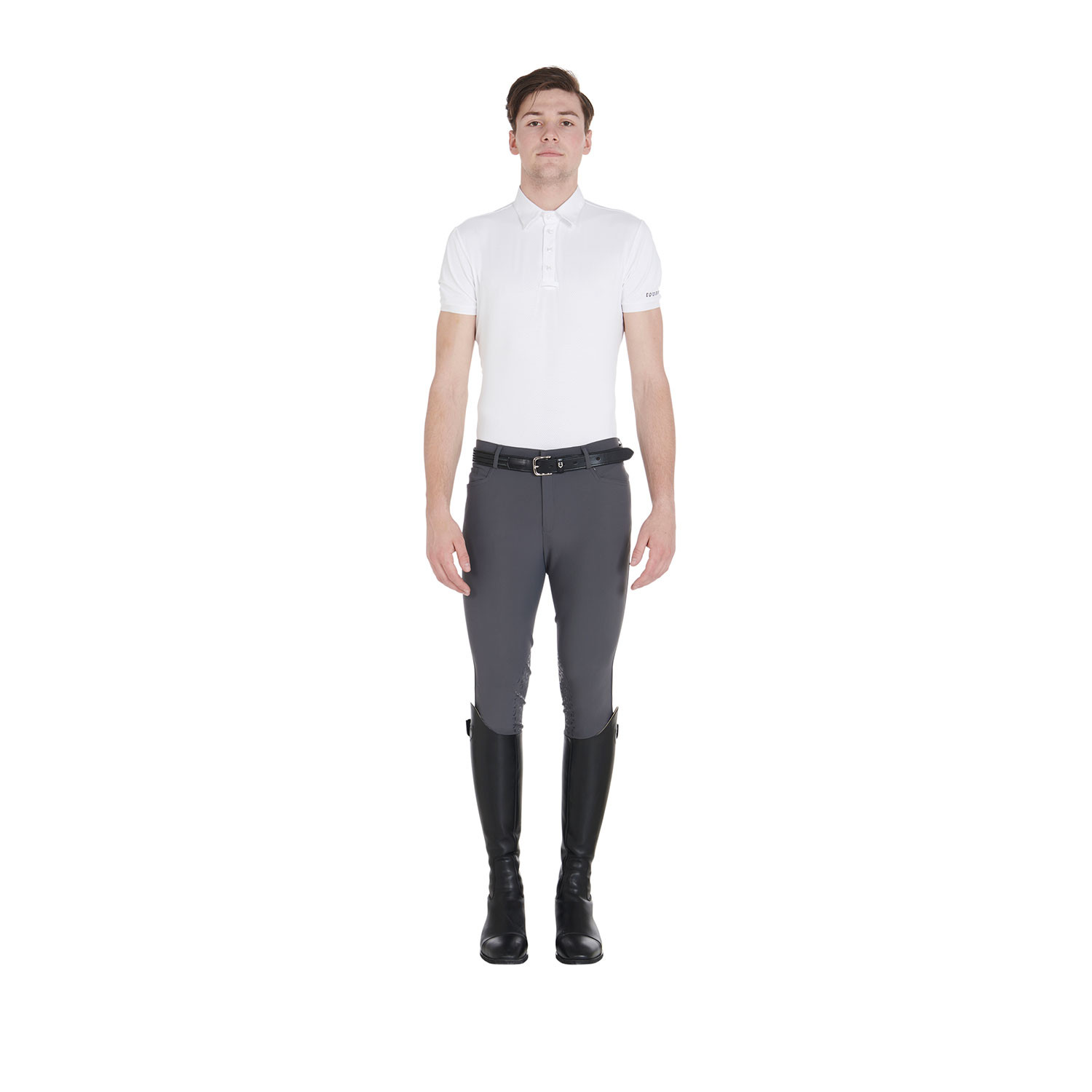 Schmale Herren-Reithose mit Grip und Logo
