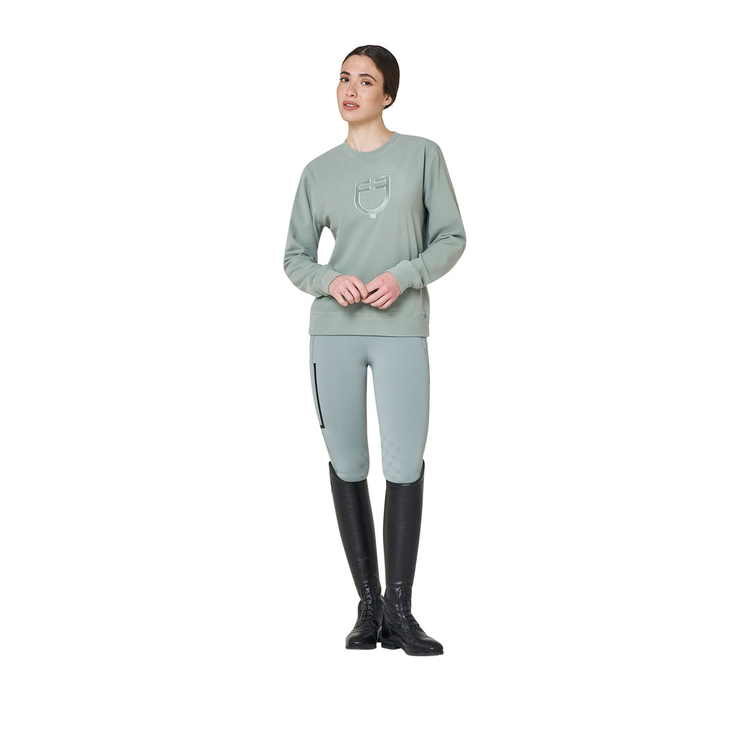 Damen-Fleece-Sweatshirt mit Rundhalsausschnitt