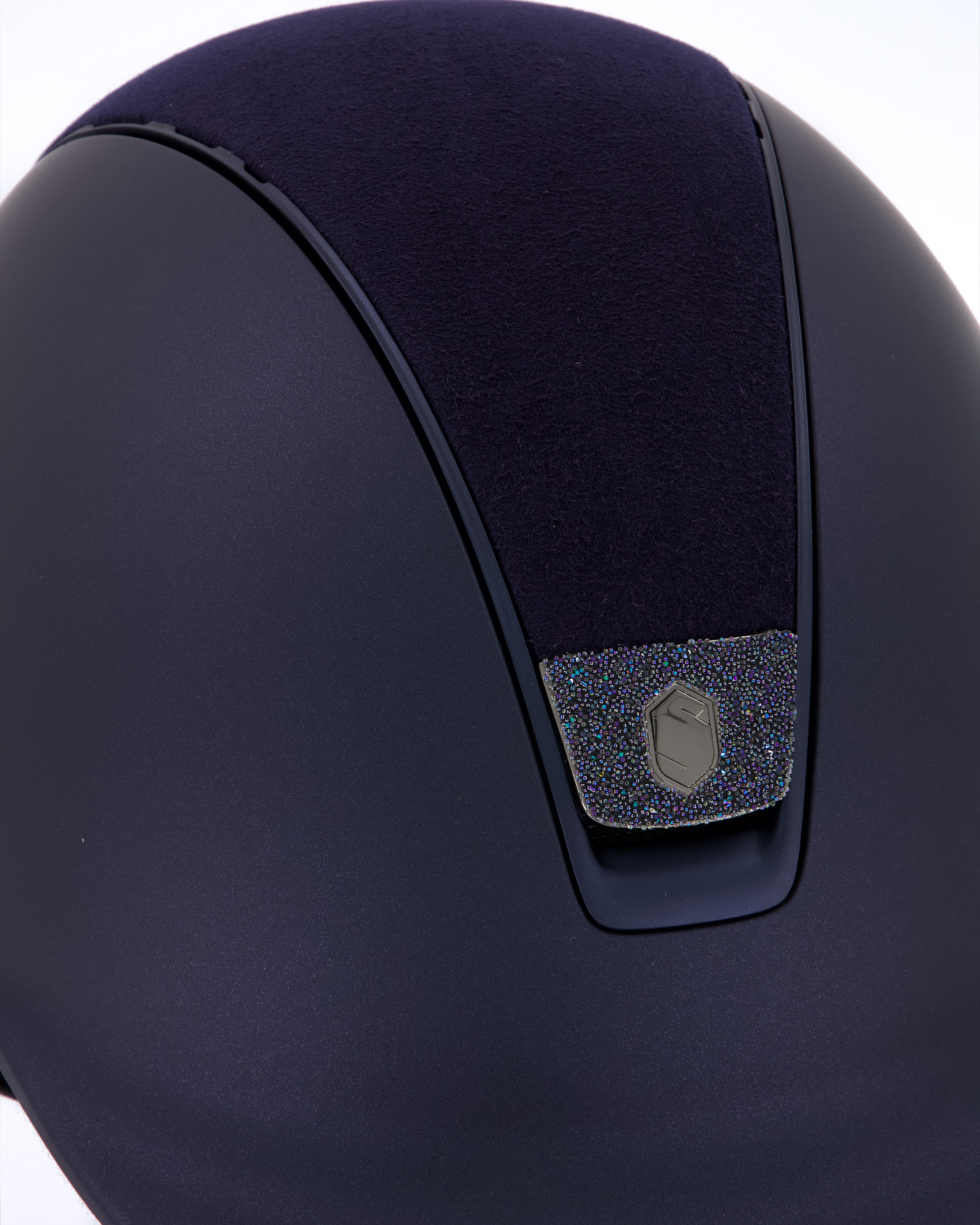 Riding helmet Shadowmatt Alcantara Crystal Fabric Paradise Shine in blue