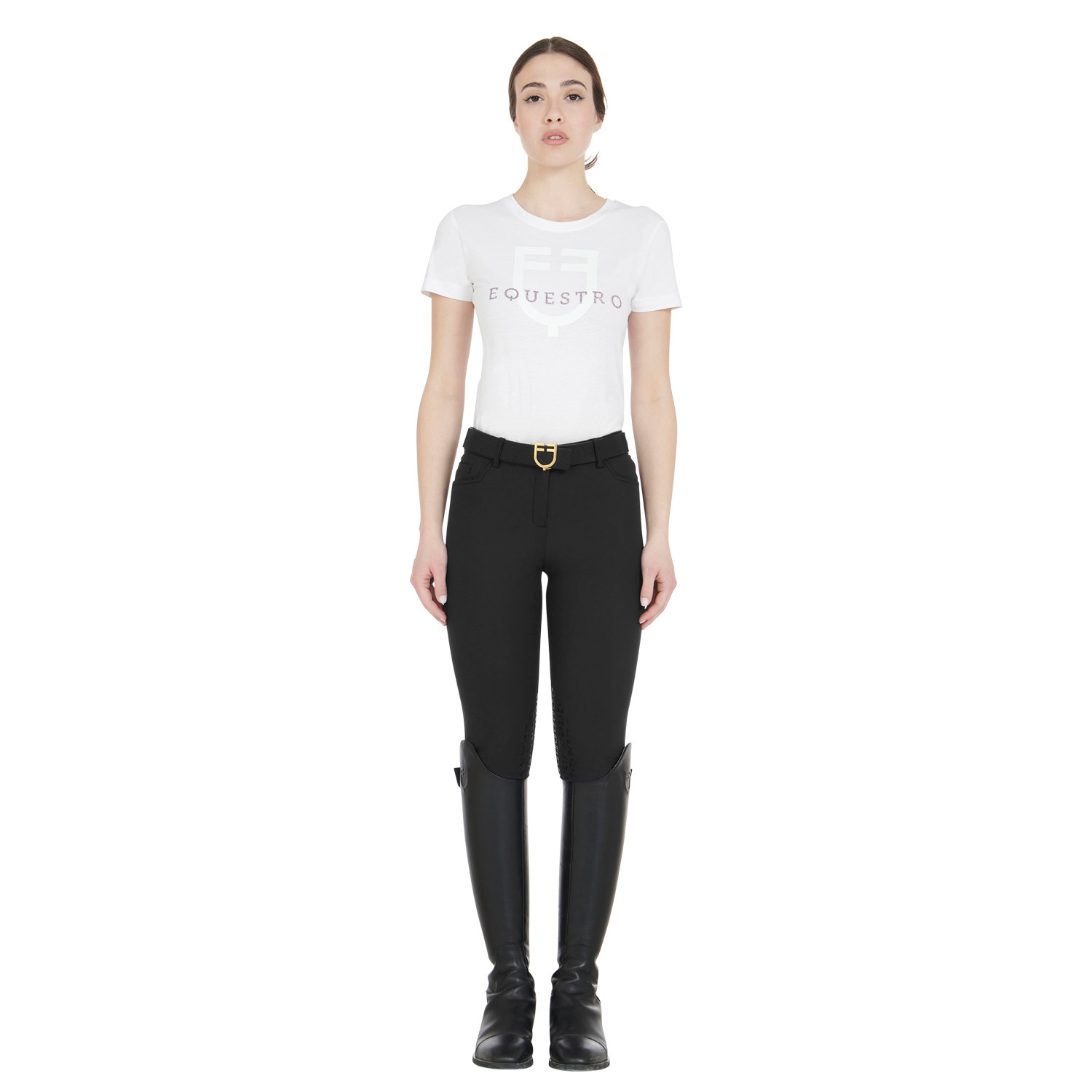 Schmale Damen-Grip-Reithose mit Logo