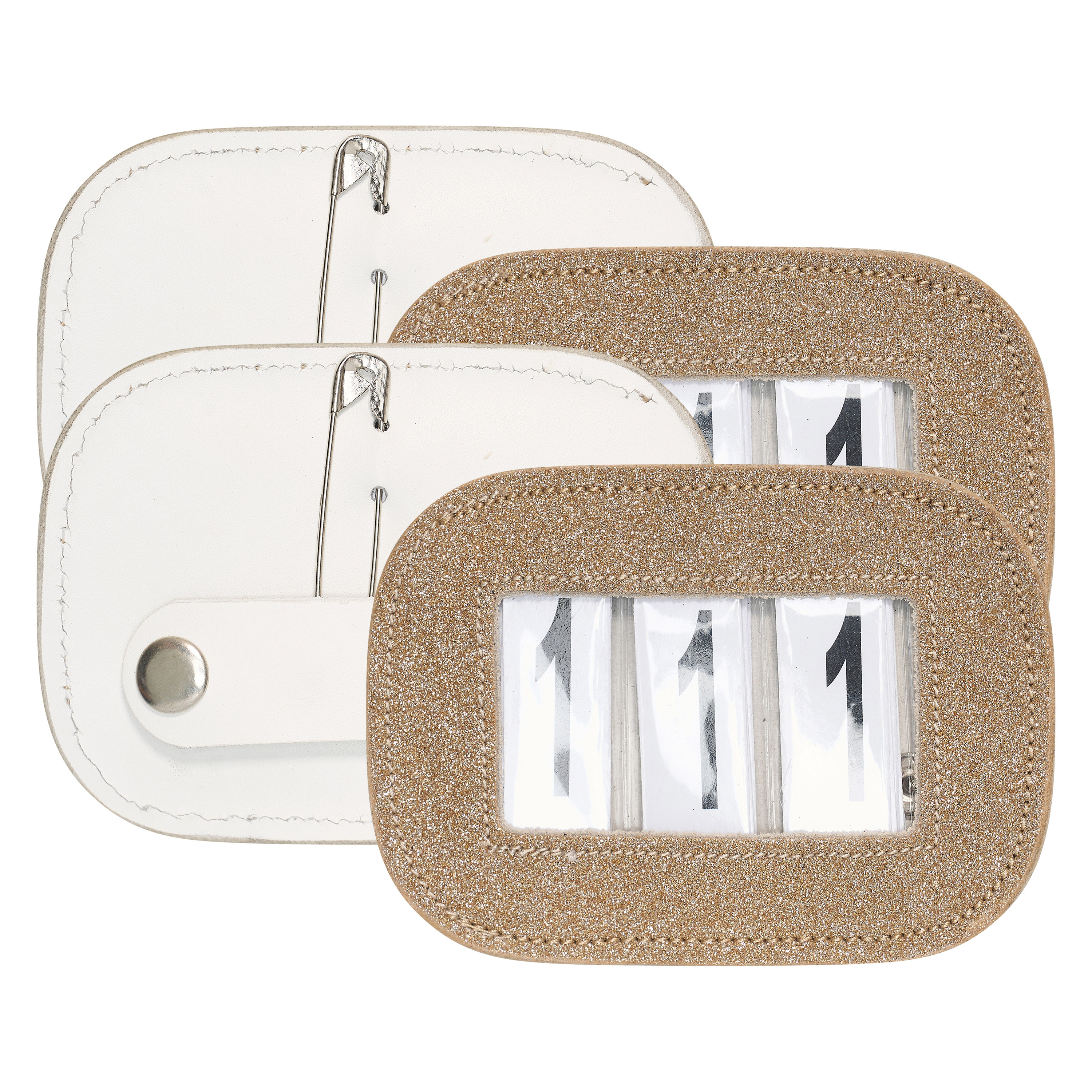 Turniernummern Glitter square, Satz von 2 Stk