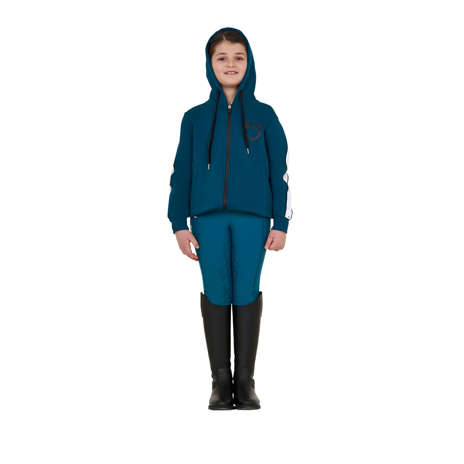 Baumwoll-Hoodie für Mädchen mit Frontreißverschluss