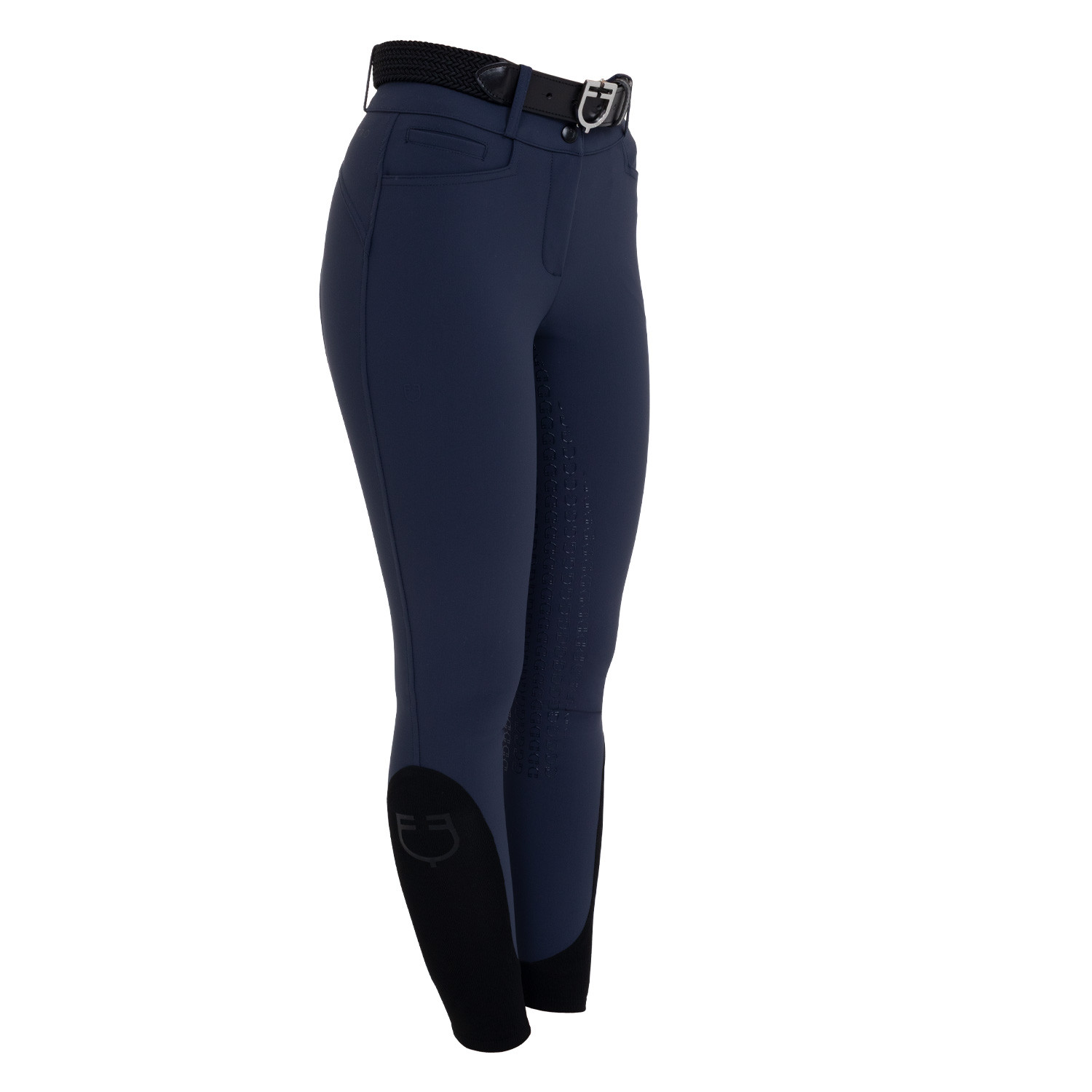 Pantalon d'équitation femme taille haute à fond intégral en tissu bi-stretch