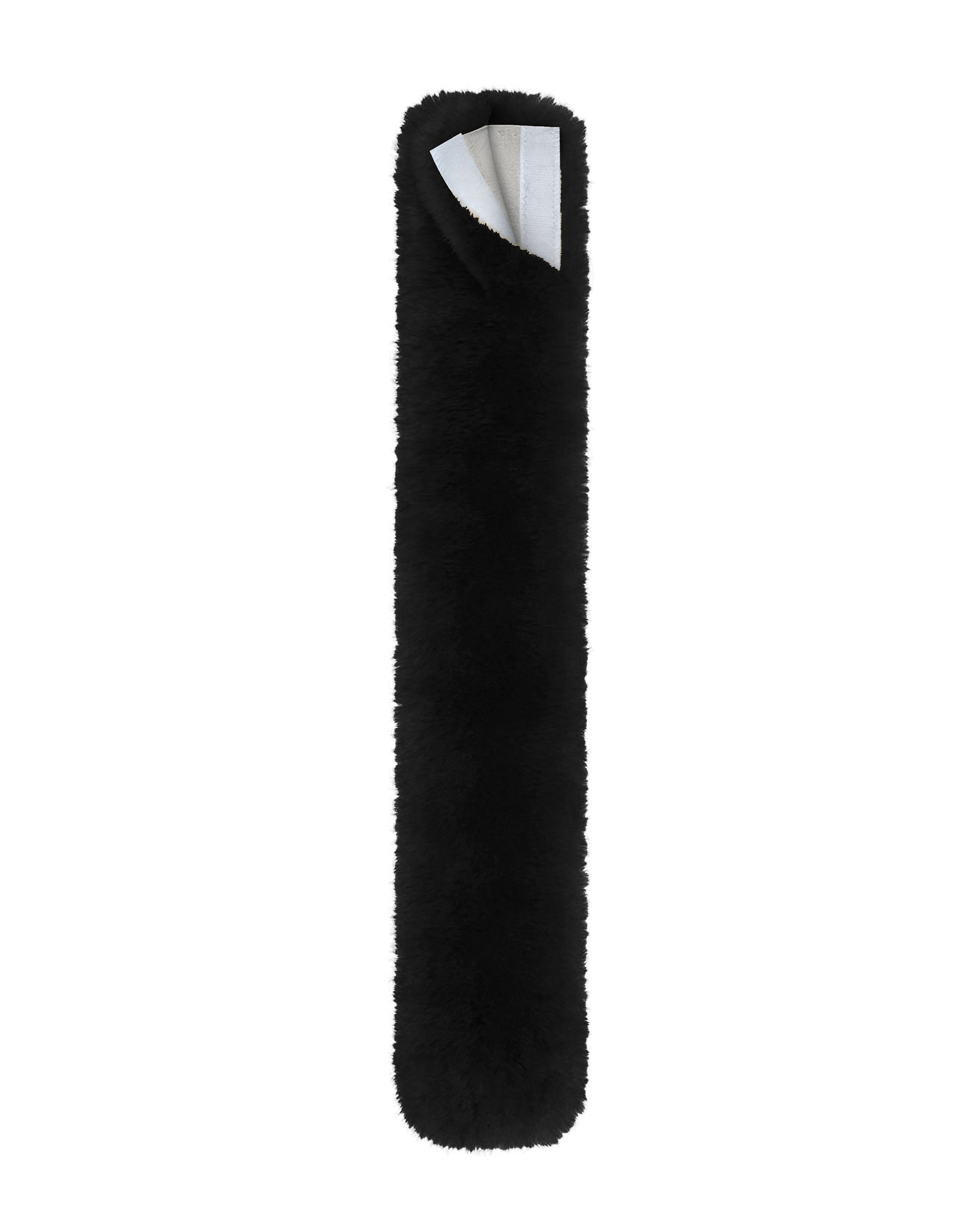 Lambskin breastplate cover in black, size 70 cm