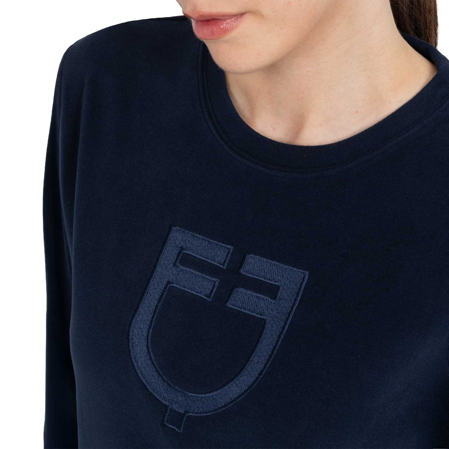 Damen-Fleece-Sweatshirt mit Rundhalsausschnitt