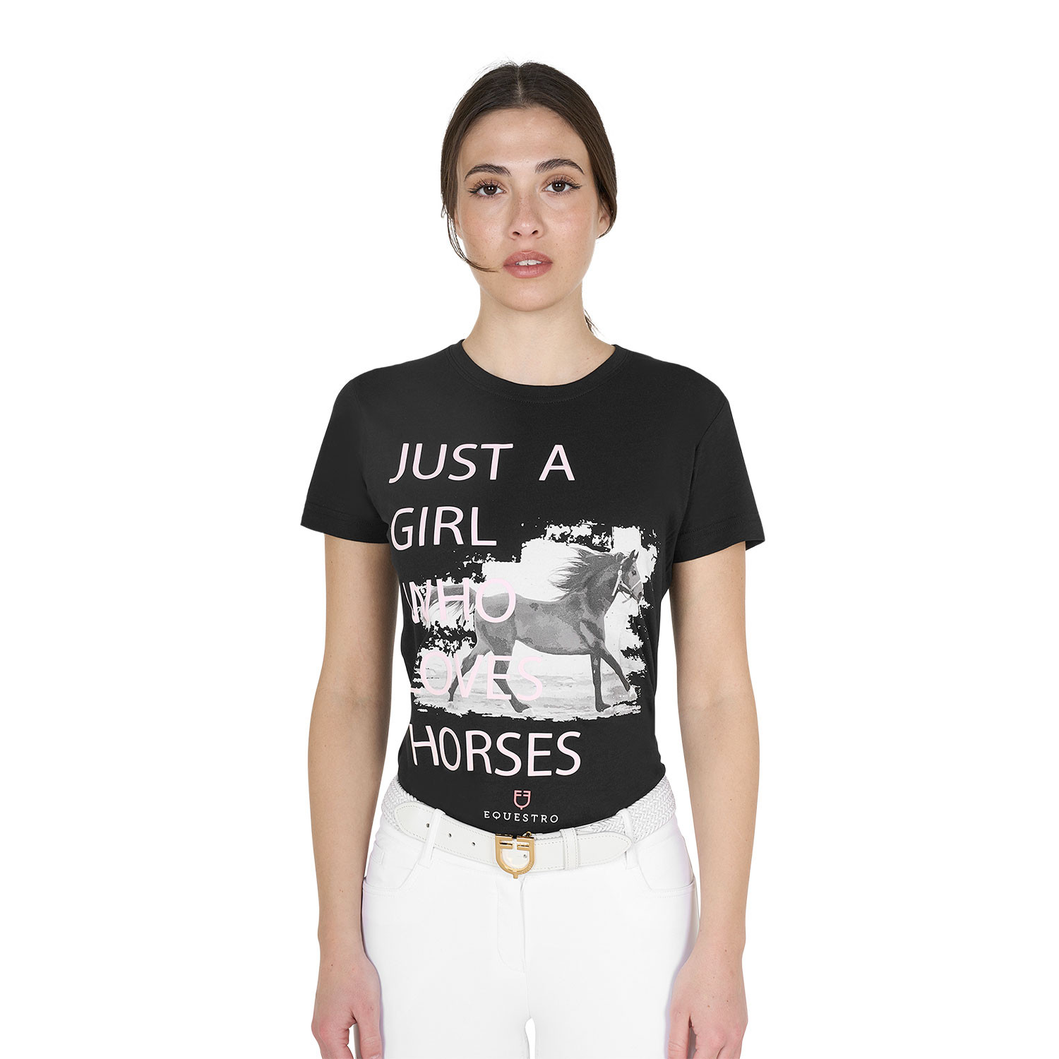 Damen-Baumwoll-T-Shirt Horse Lover