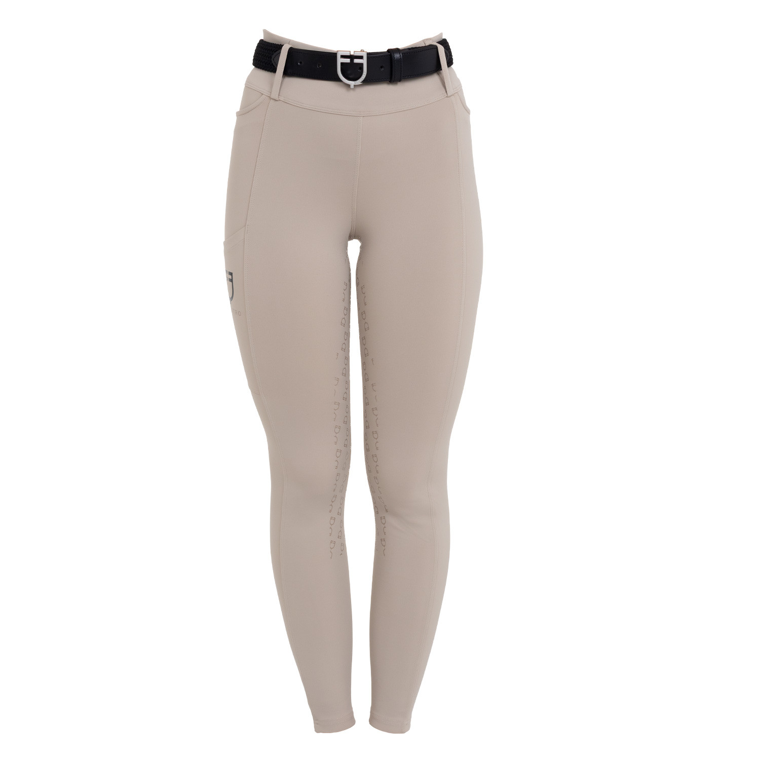 Damen-Leggings mit hohem Bund und Gürtelschlaufen