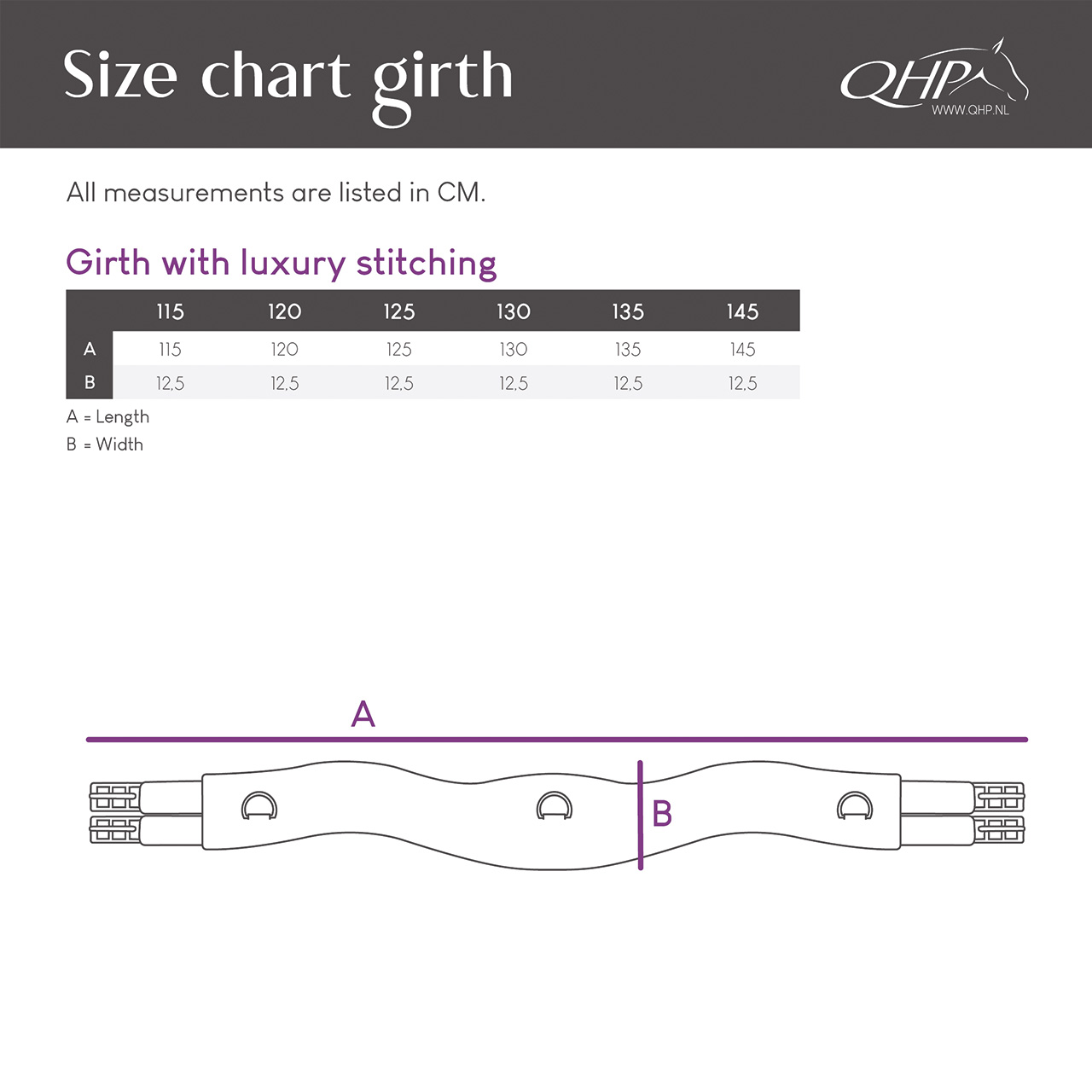 Saddle girth with luxury stitching