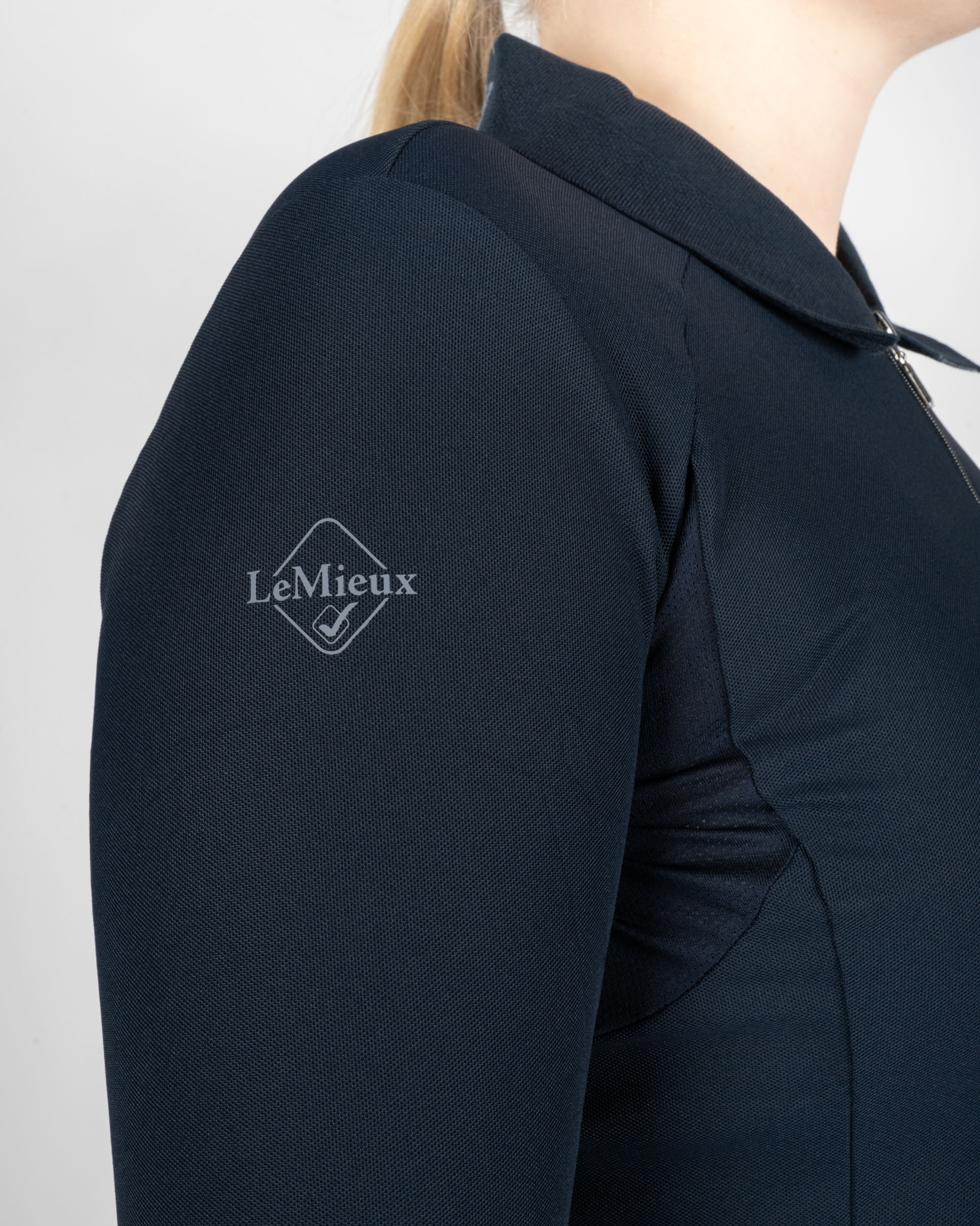 Longsleeve sports polo ladies in navy