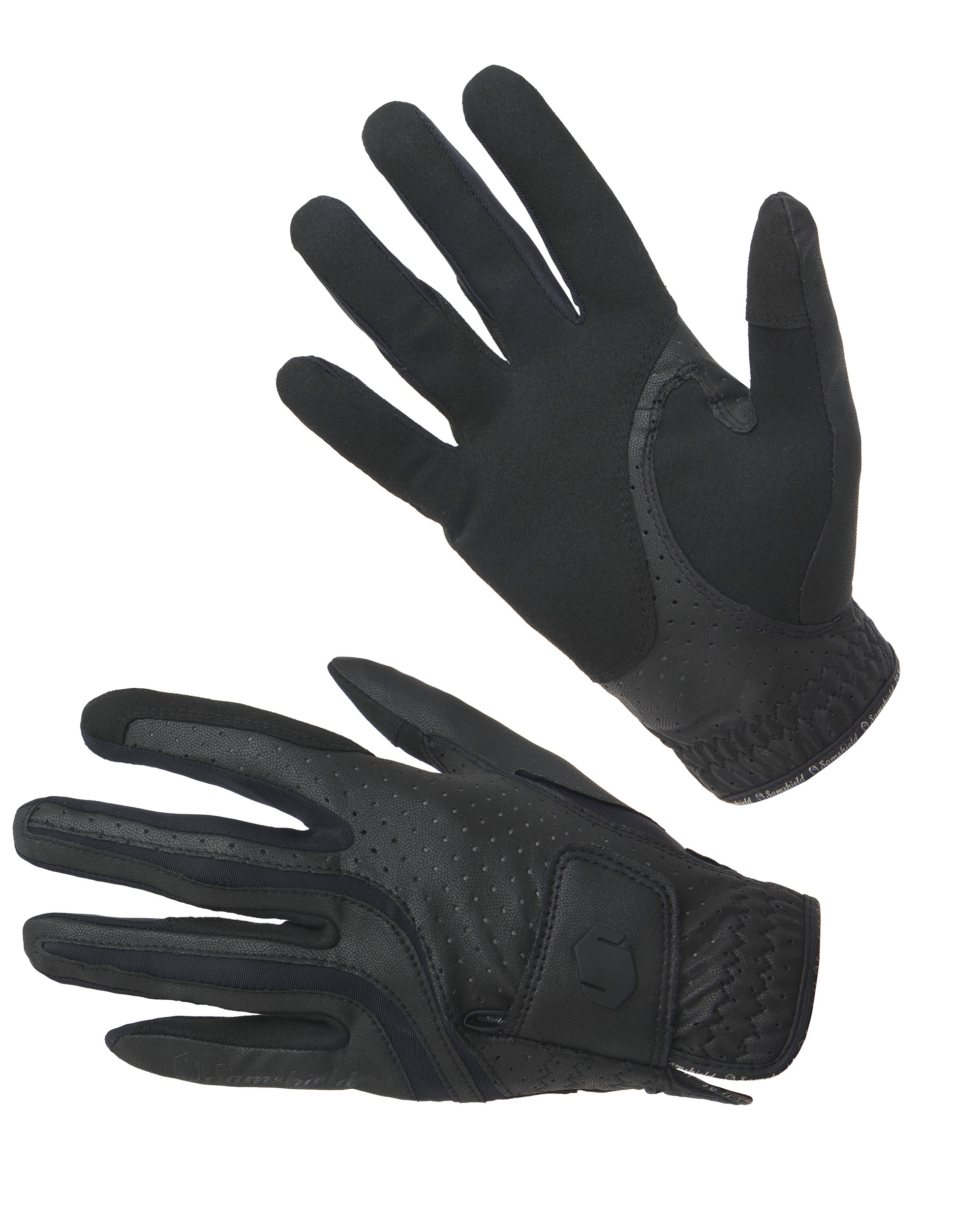 Riding glove V-Skin Hunter Blason Matt Black in black