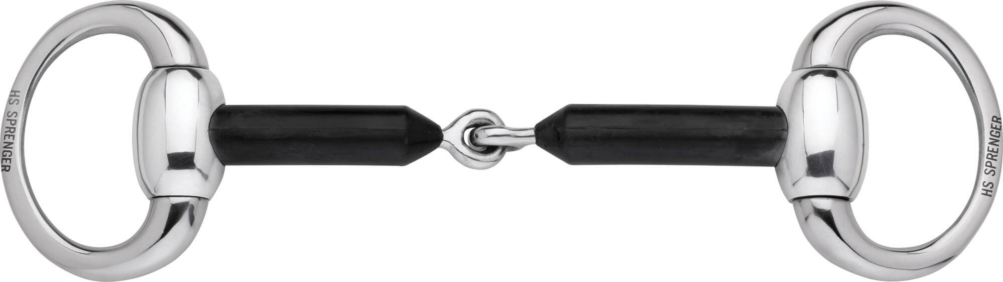 Olive head snaffle hard carbon, single broken, 16 mm, stainless steel