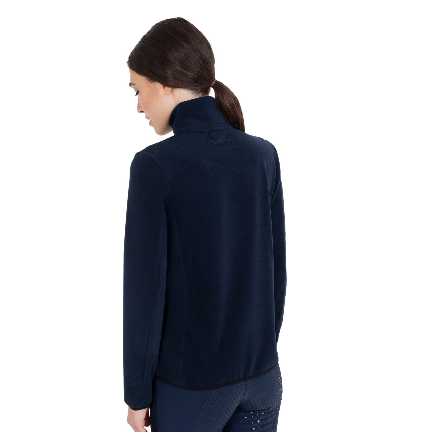 Damen-Fleece-Sweatshirt mit hohem Kragen und 3/4-Reißverschluss