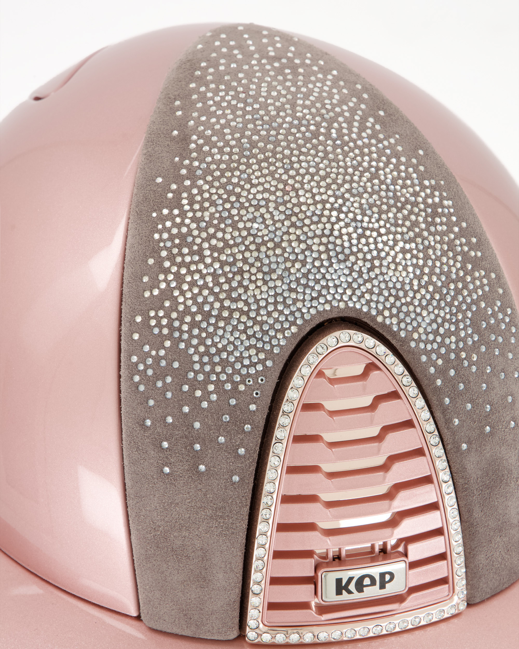 Riding helmet Cromo 2.0 Diamond Polo Suede Grey in pink