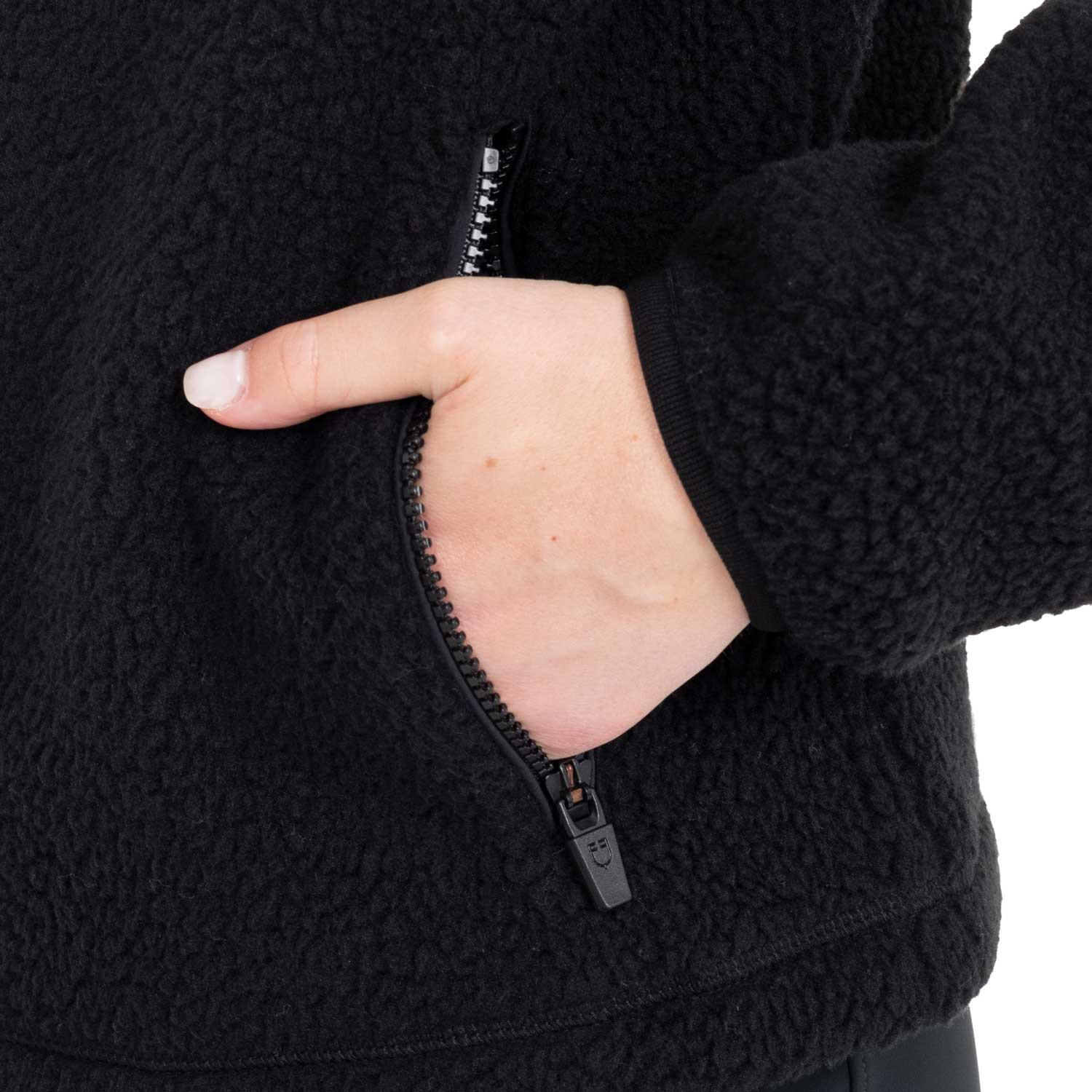 Damen-Teddyfleece-Kapuzenjacke mit Reißverschluss