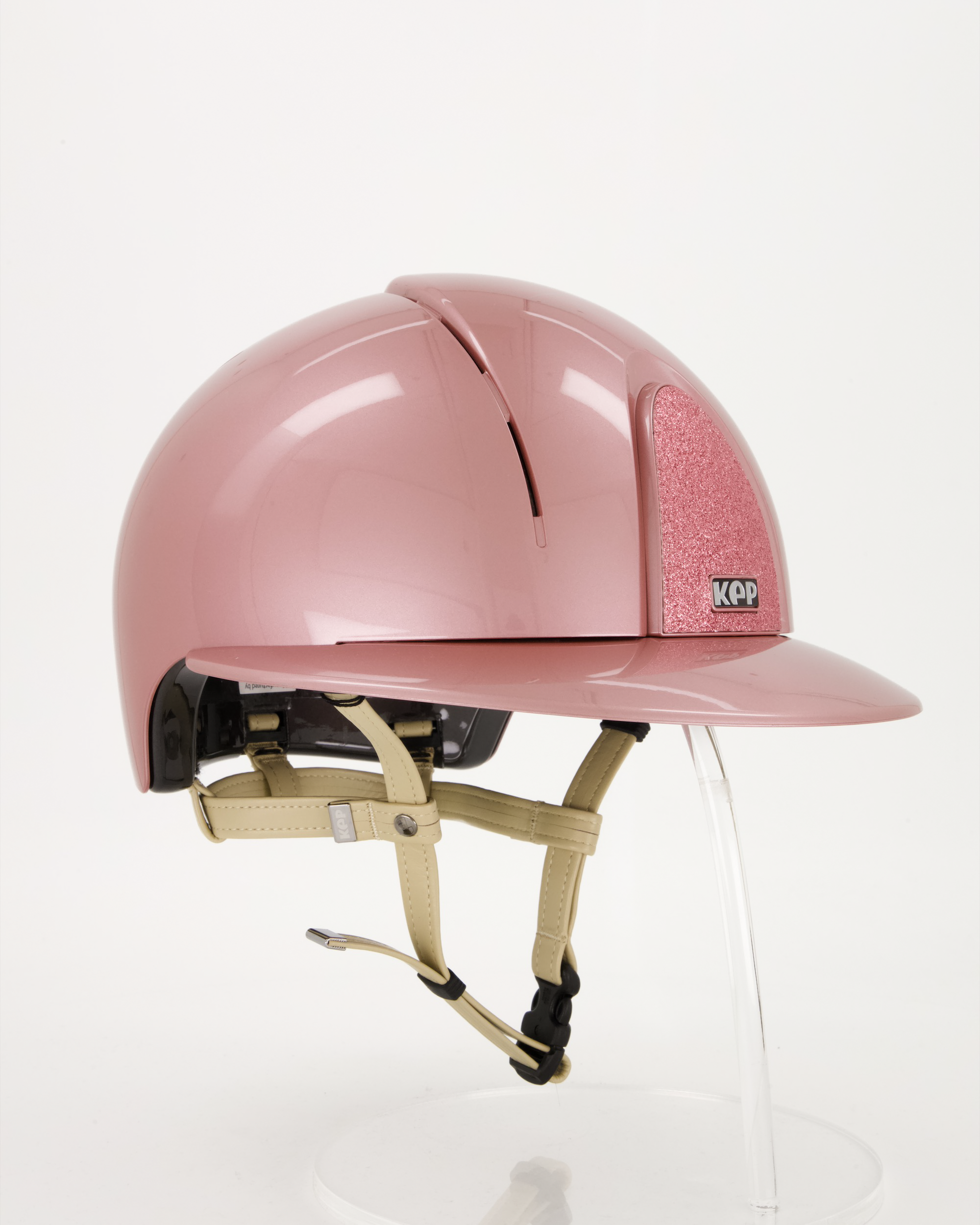 Reithelm Smart Nova Polish pink Polo Star mit beigem Kinnriemen