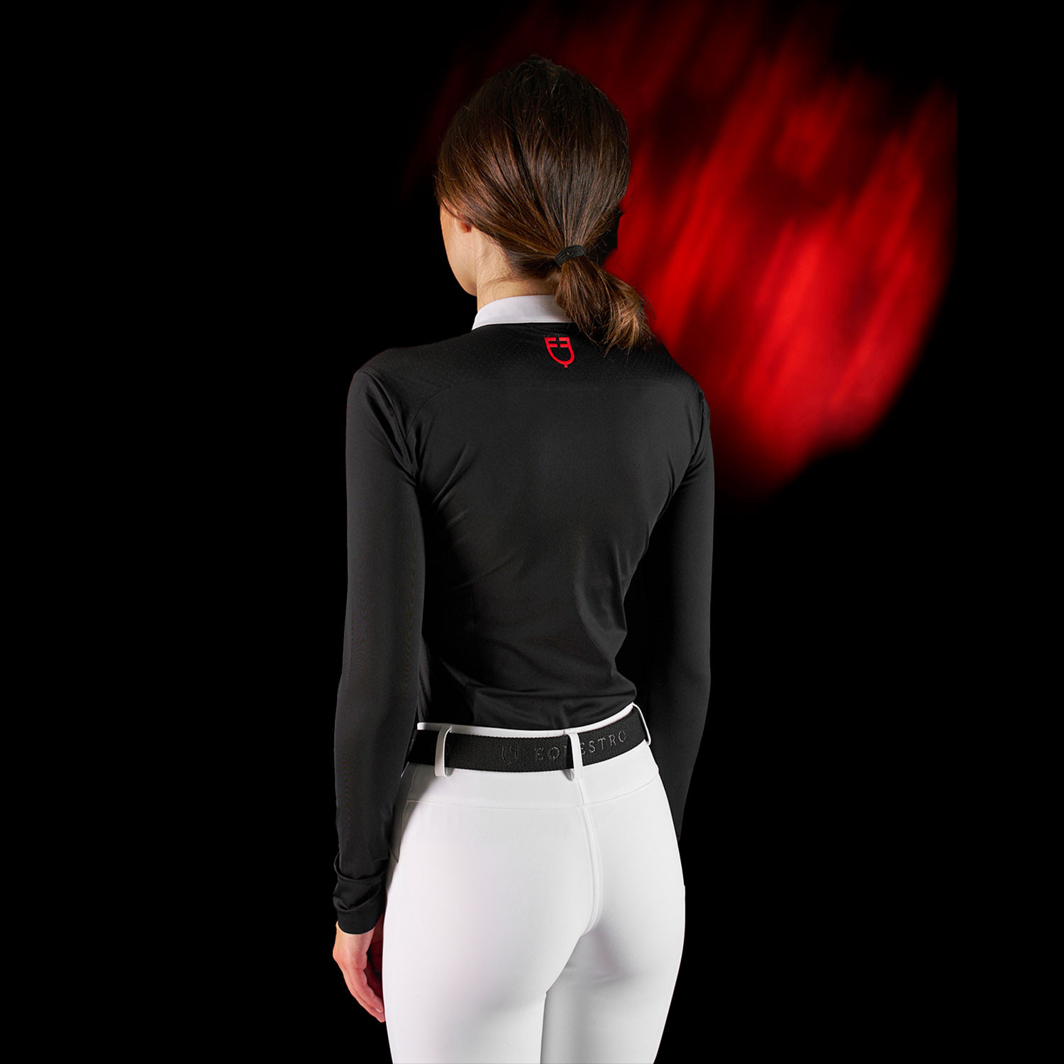 Ridertechnology Turnier-Polo-Shirt Langarm mit Reißverschluss
