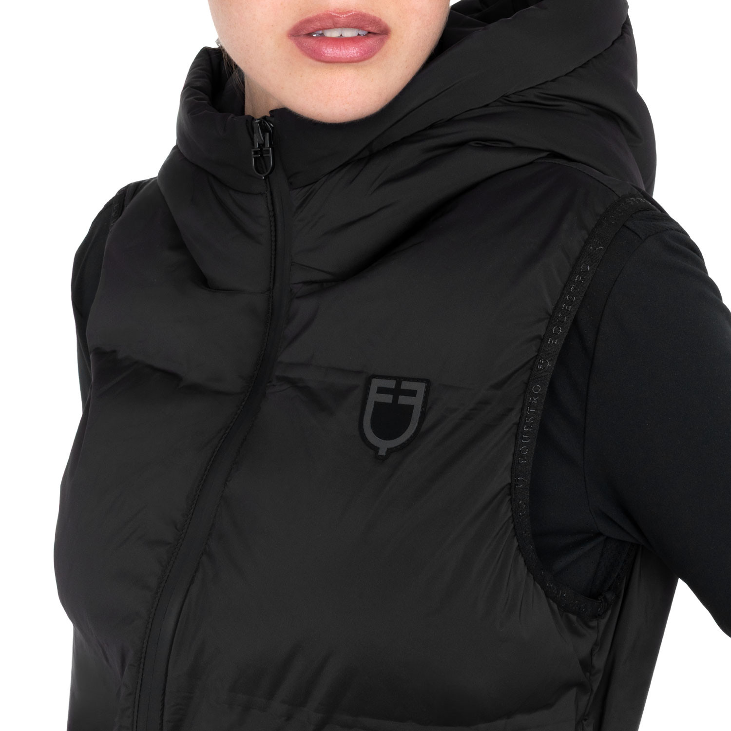 Technische ärmellose Damenjacke mit Kapuze Ridertechnology