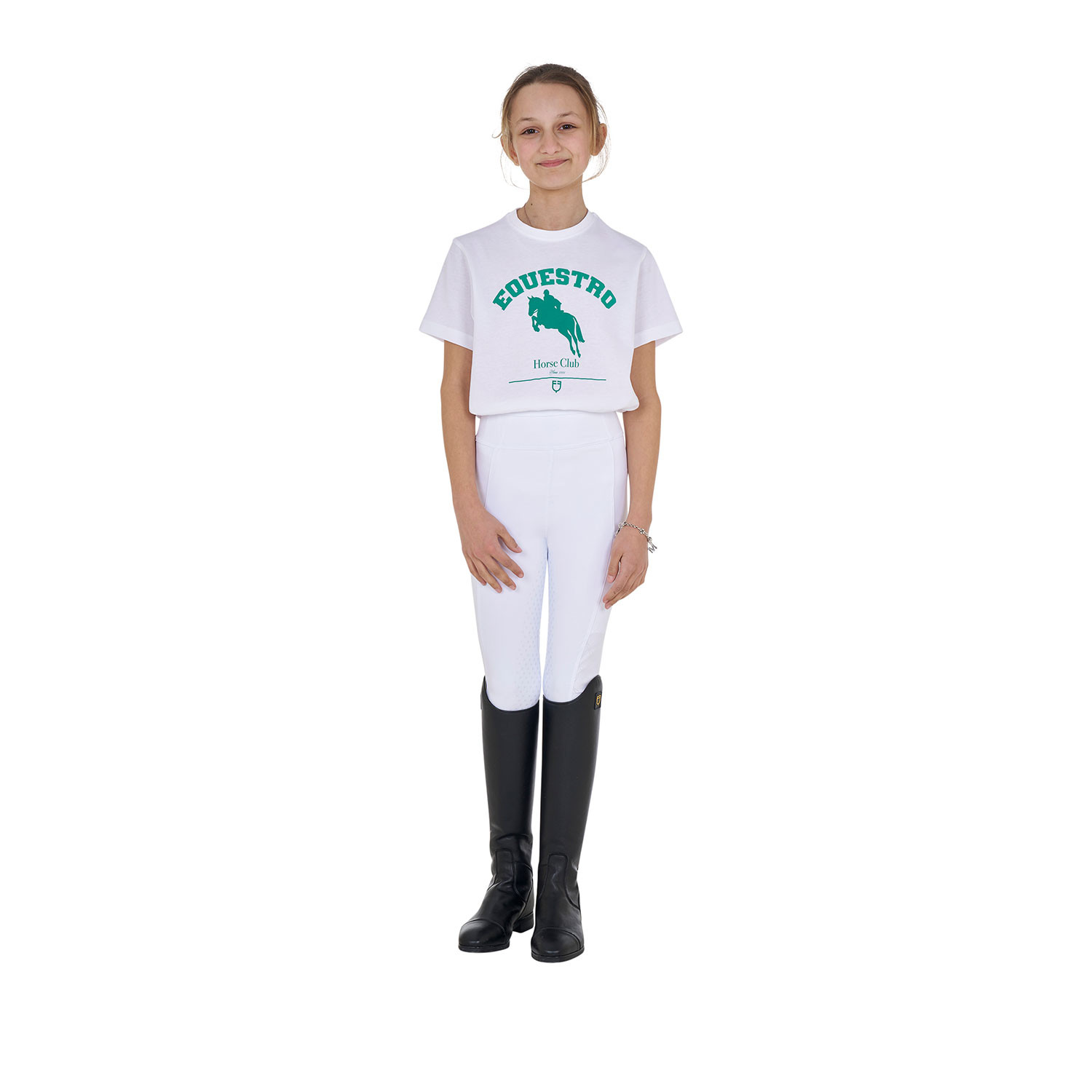 Baumwoll-T-Shirt Jumping Horse Club für Mädchen