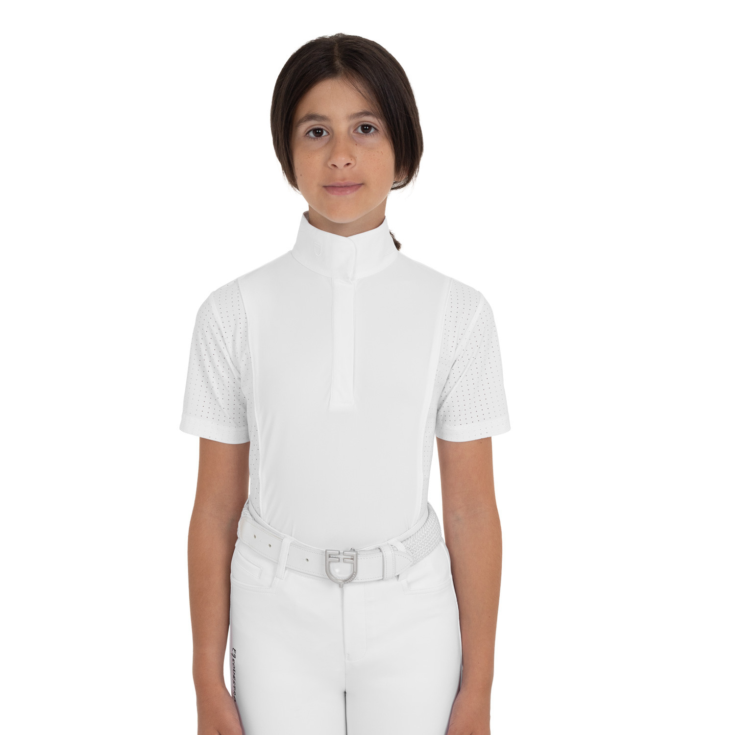 Mädchen-Turnierpolo Kurzarm mit Mesh-Einsätzen