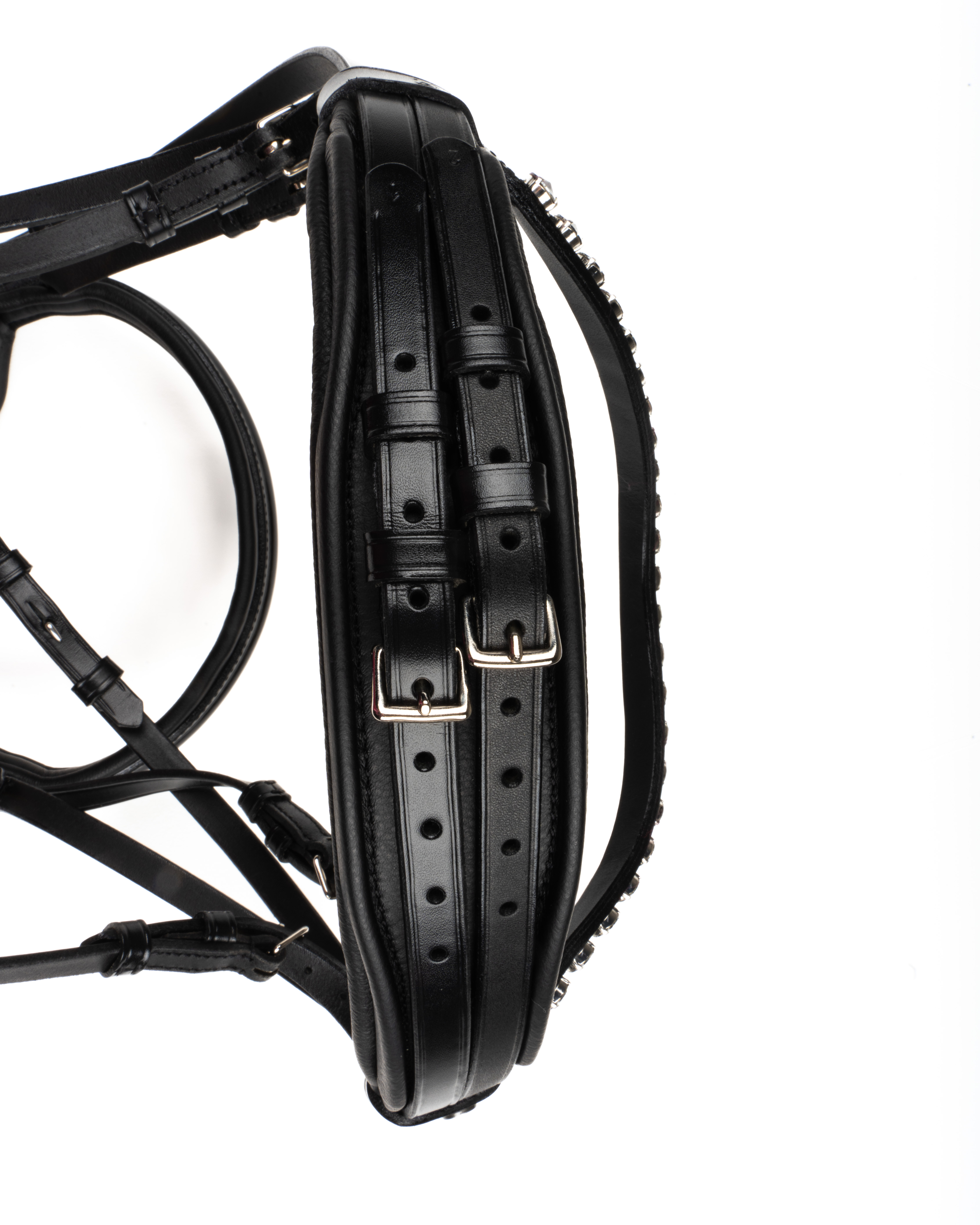 Curb Warendorf Feel Good, Caveson Comfort XS Feel Good, Browband Rivoli single-coloured Silver Night incl. reins in black