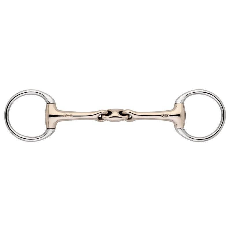 Snaffle bit olive head KK Ultra Sensogan, double broken, 14 mm