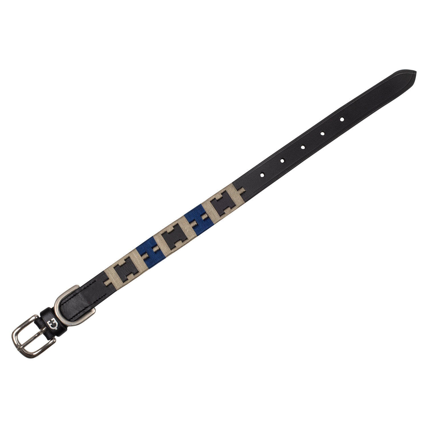 Leder-Hundehalsband mit geometrischem Muster