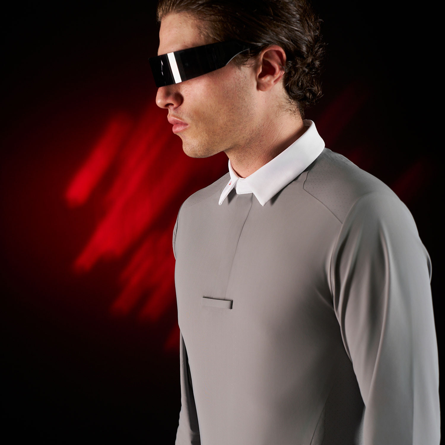 Ridertechnology Herren-Turnierpolo Langarm mit Knöpfen