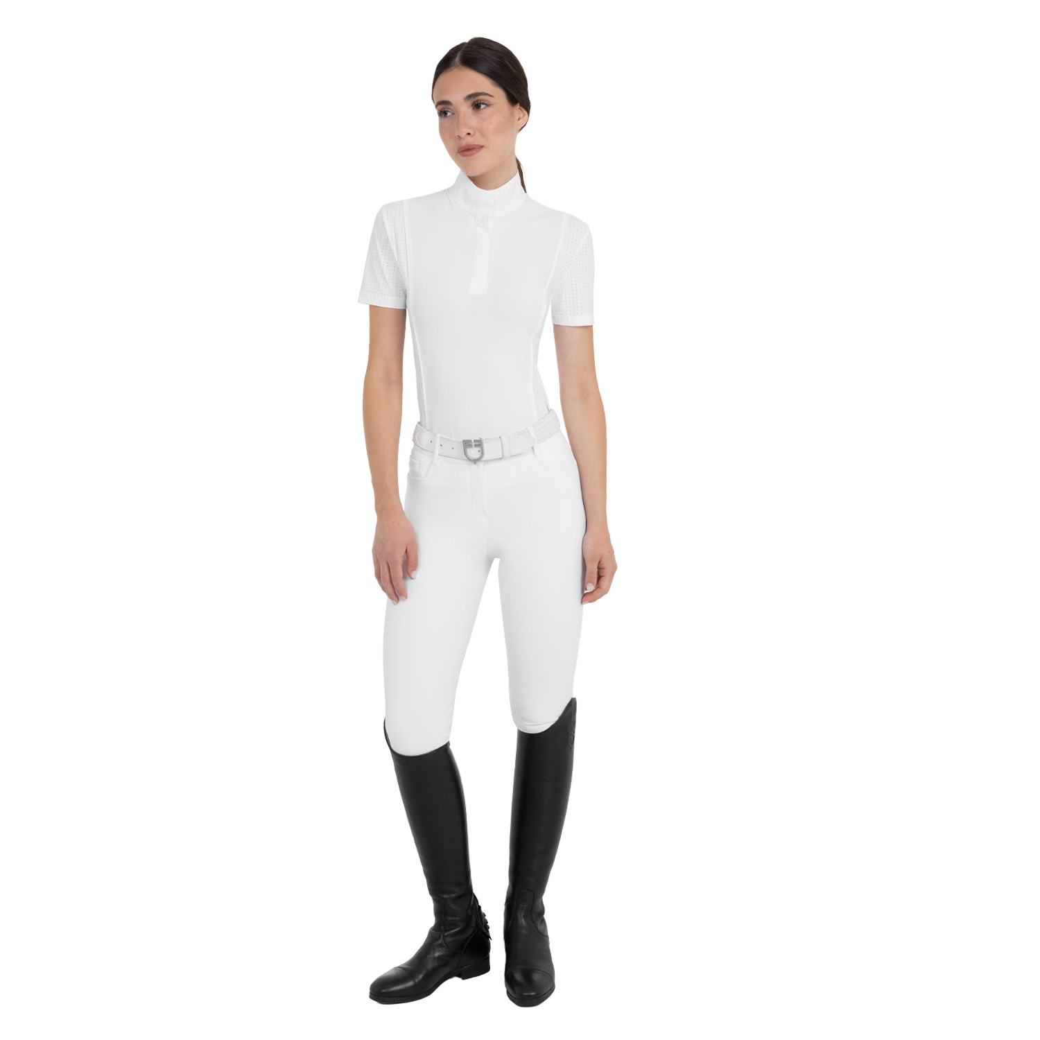Damen-Turnierpolo kurzarm mit Mesh-Einsätzen