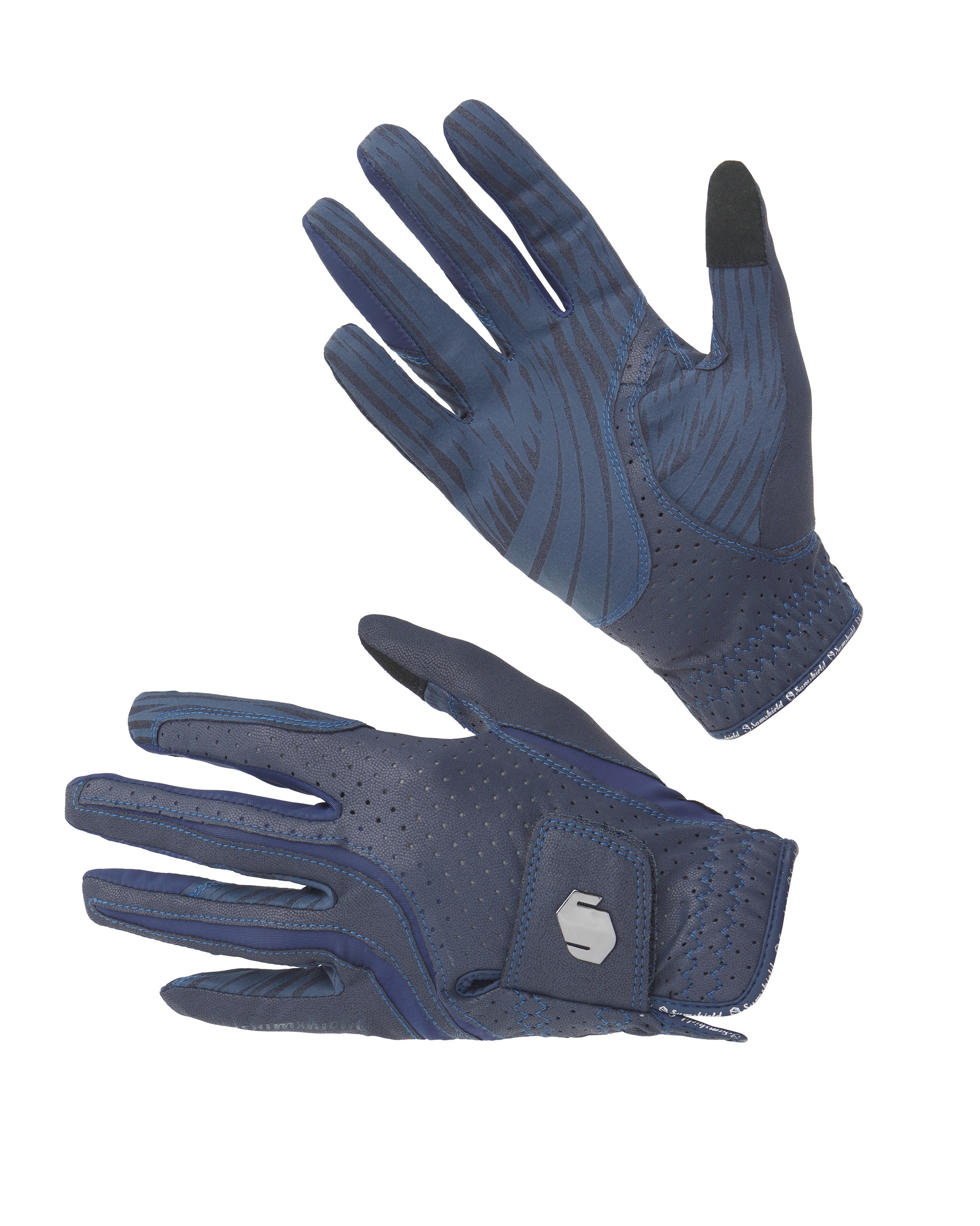 Riding glove V-Skin Blason Black Chrome