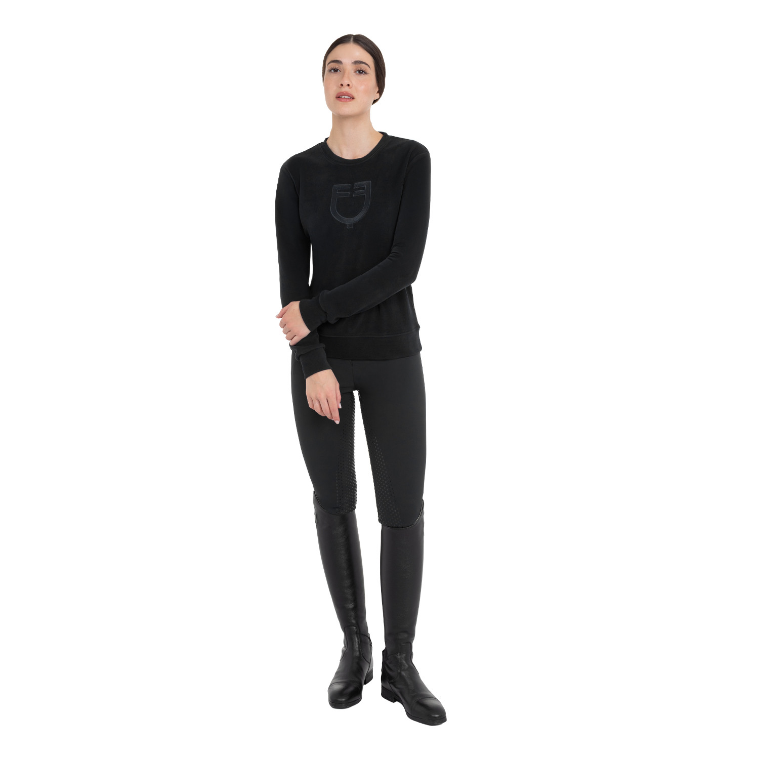 Damen-Fleece-Sweatshirt mit Rundhalsausschnitt
