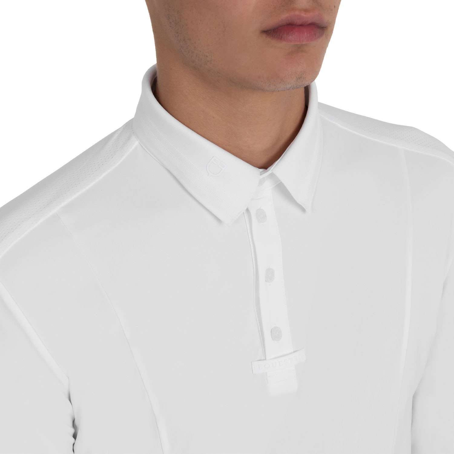 Herren-Turnierpolo mit Mesh- und Ripp-Einsätzen