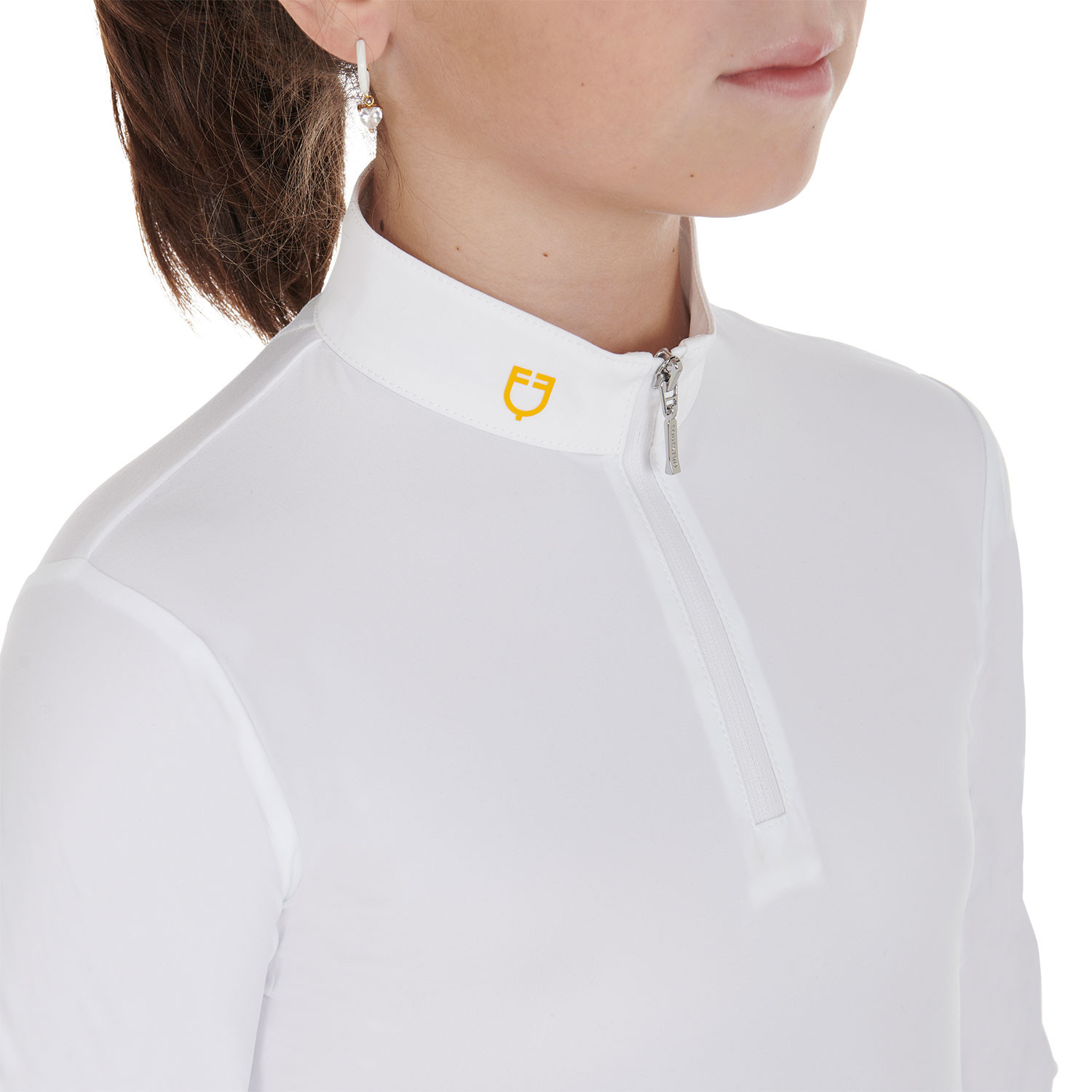 Schmal geschnittenes Mädchen-Poloshirt aus technischem Fleecegewebe