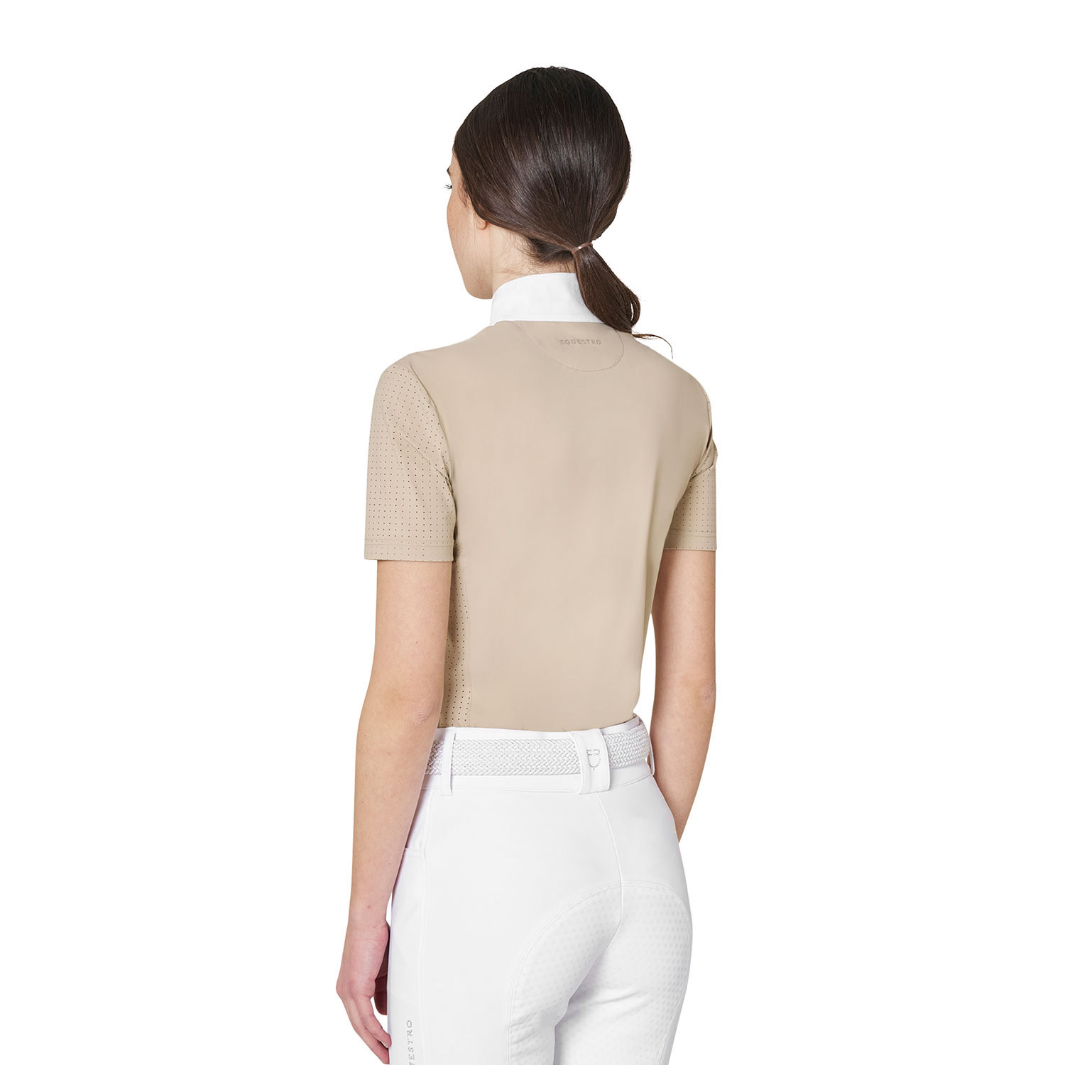 Women's short-sleeved competition polo with mesh inserts